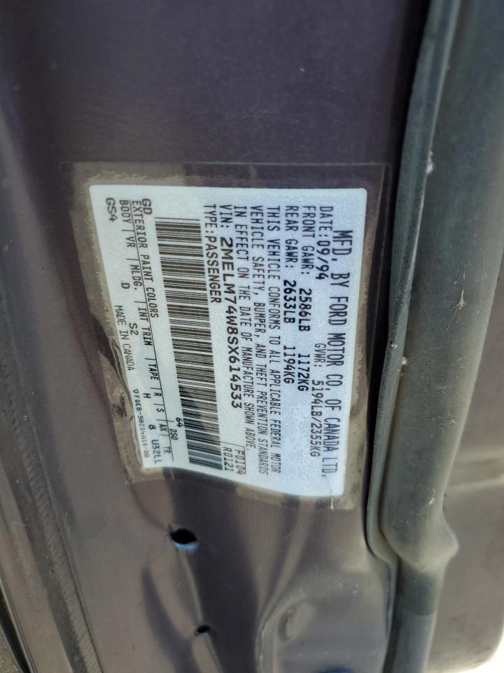 1995 Mercury Grand Marquis Gs Purple vin: 2MELM74W8SX614533