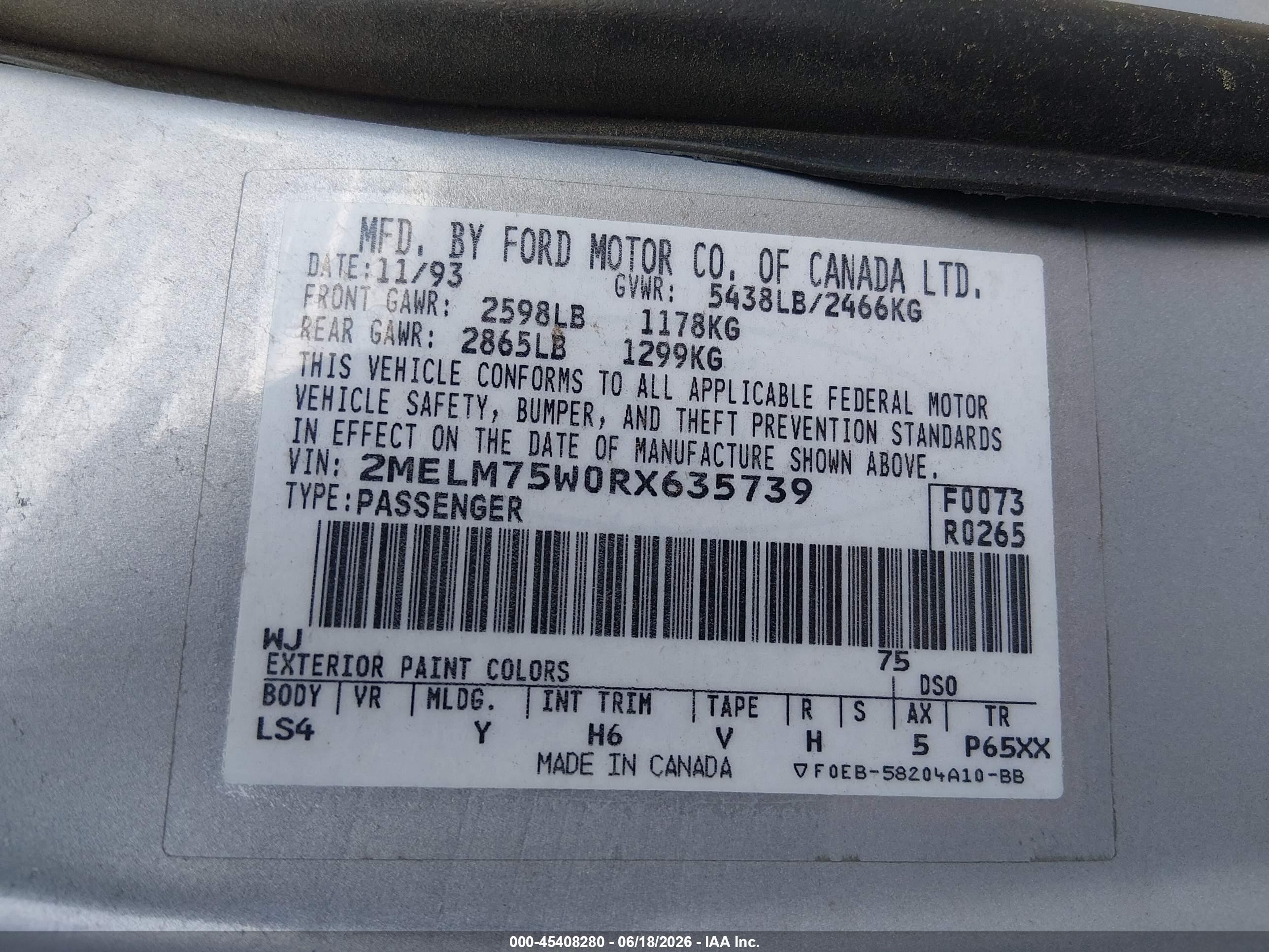 1994 Mercury Grand Marquis Ls Silver vin: 2MELM75W0RX635739