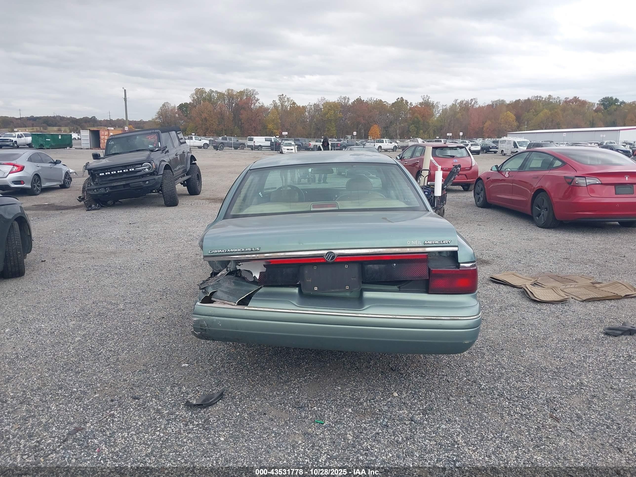 1997 Mercury Grand Marquis Ls Green vin: 2MELM75W1VX645870