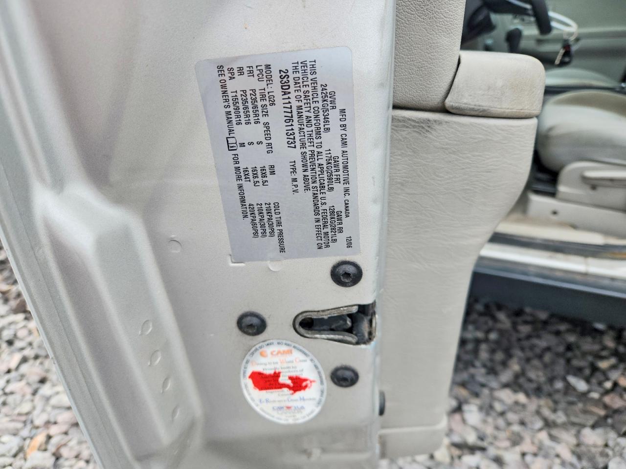 2007 Suzuki Xl7 Silver vin: 2S3DA117776113737