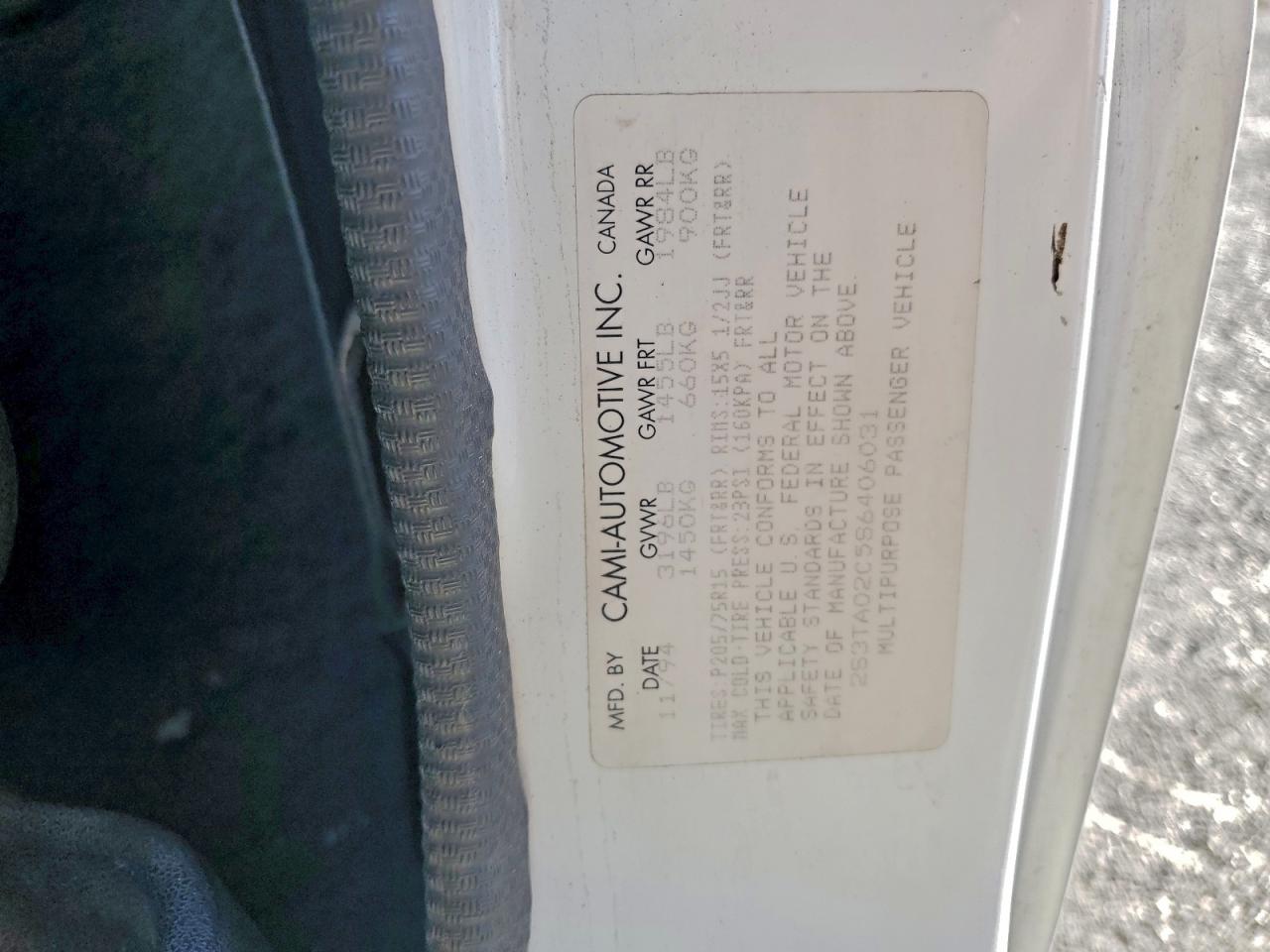 1995 Suzuki Sidekick Jx White vin: 2S3TA02C5S6406031