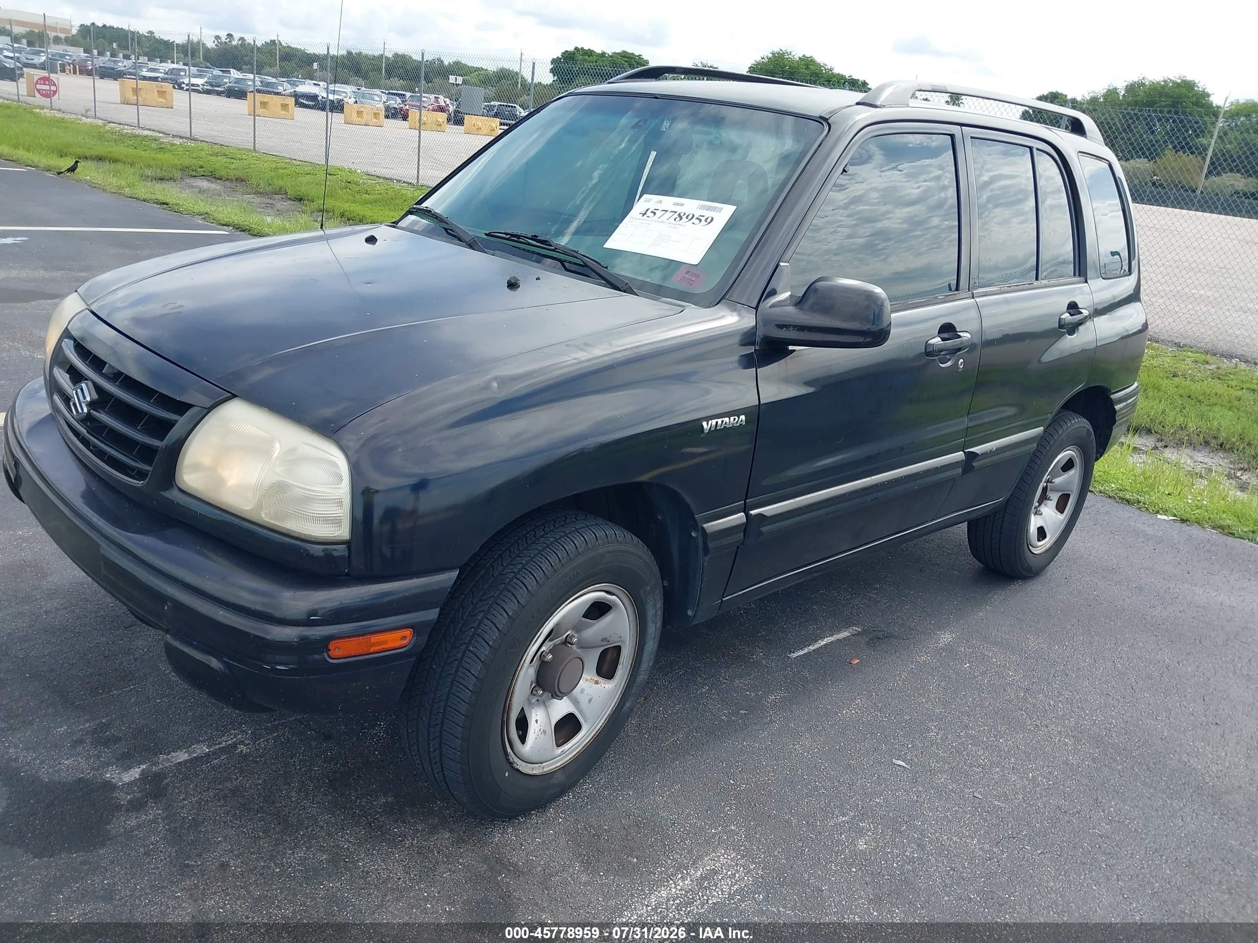 2002 Suzuki Vitara Jls Black vin: 2S3TE52VX26102597
