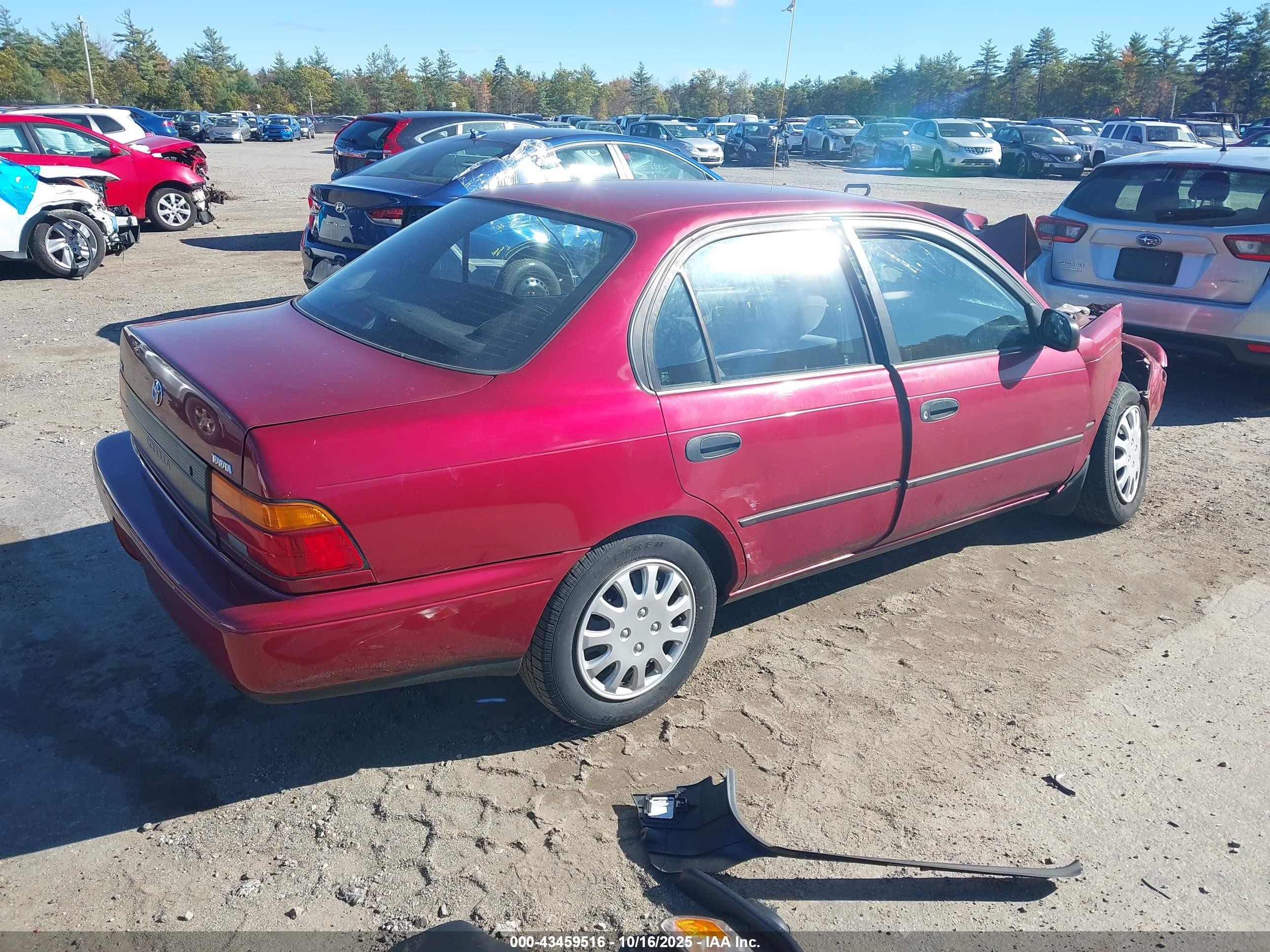 1993 Toyota Corolla Le/dx Maroon vin: 2T1AE09E7PC004292
