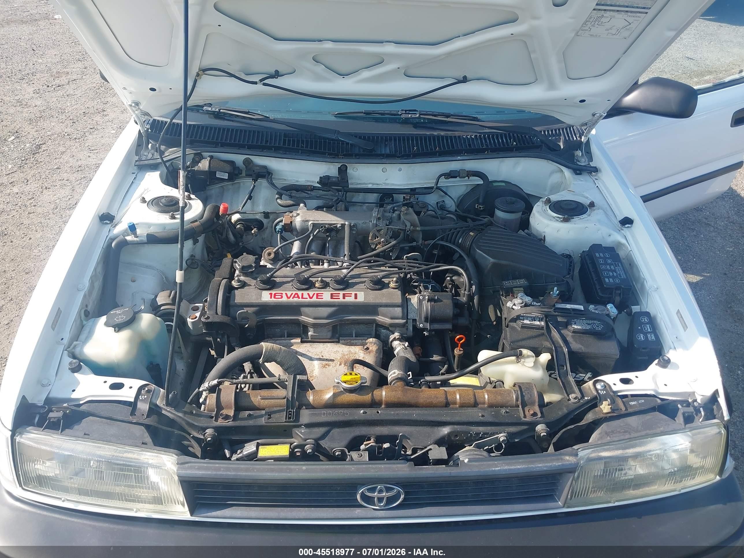 1991 Toyota Corolla Dlx White vin: 2T1AE94AXMC090654