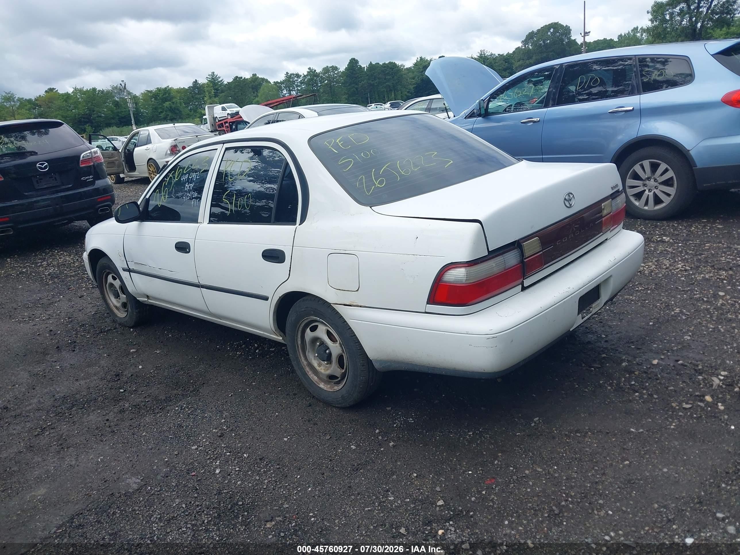 1996 Toyota Corolla   White vin: 2T1BA02E4TC148936