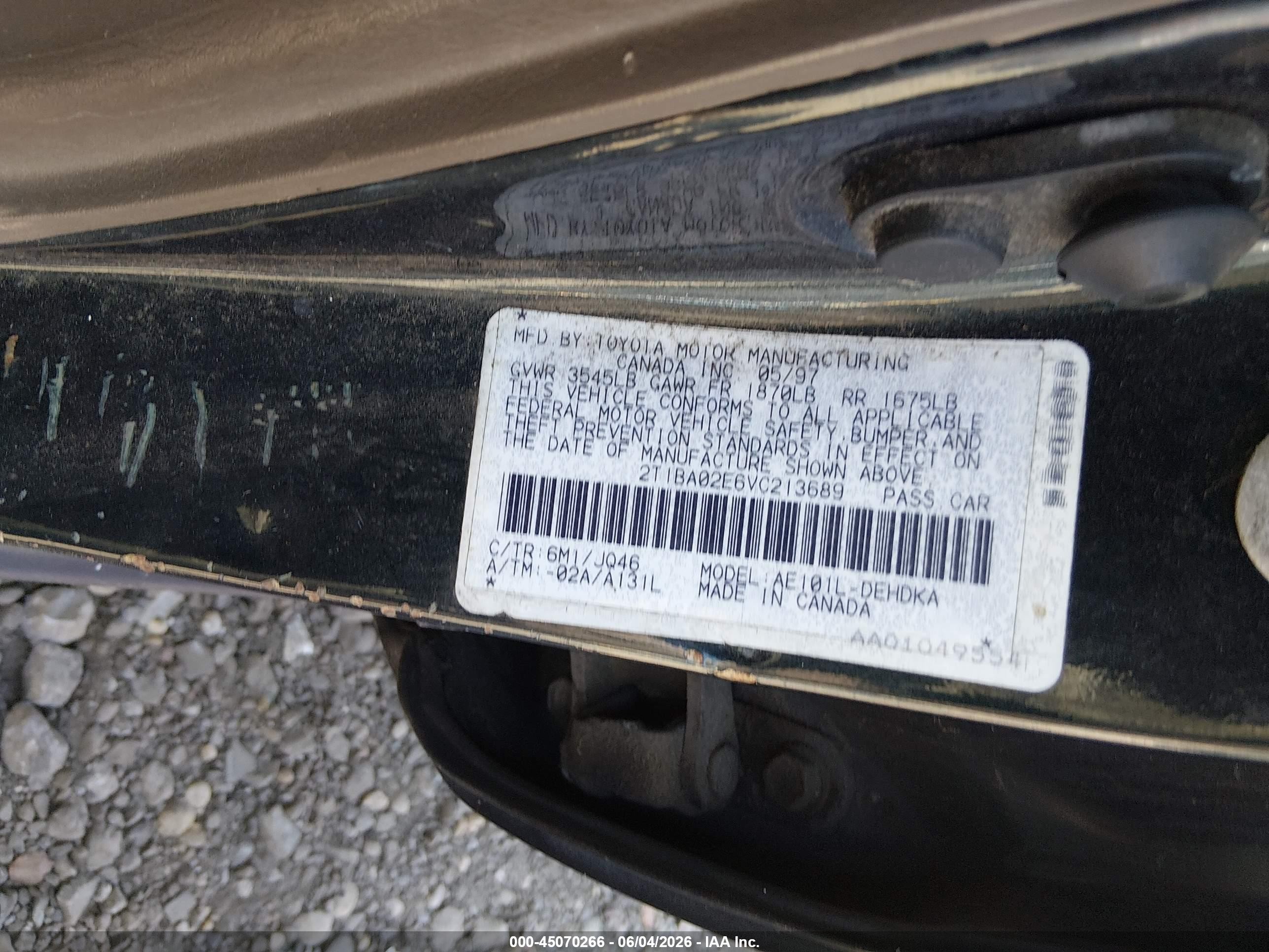 1997 Toyota Corolla Ce Green vin: 2T1BA02E6VC213689