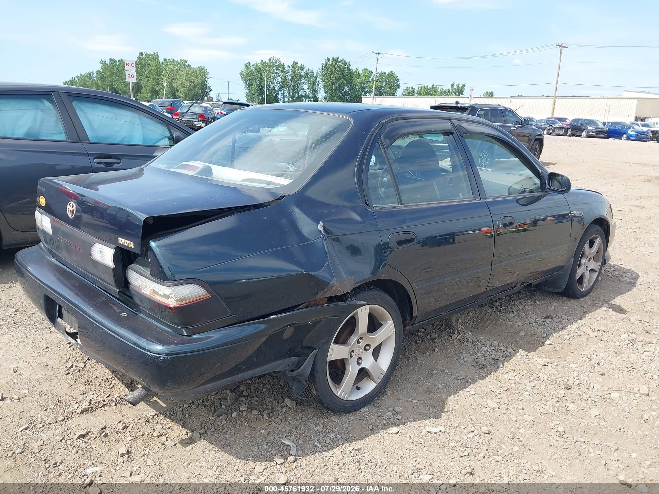 1997 Toyota Corolla Ce Green vin: 2T1BA02E9VC203965