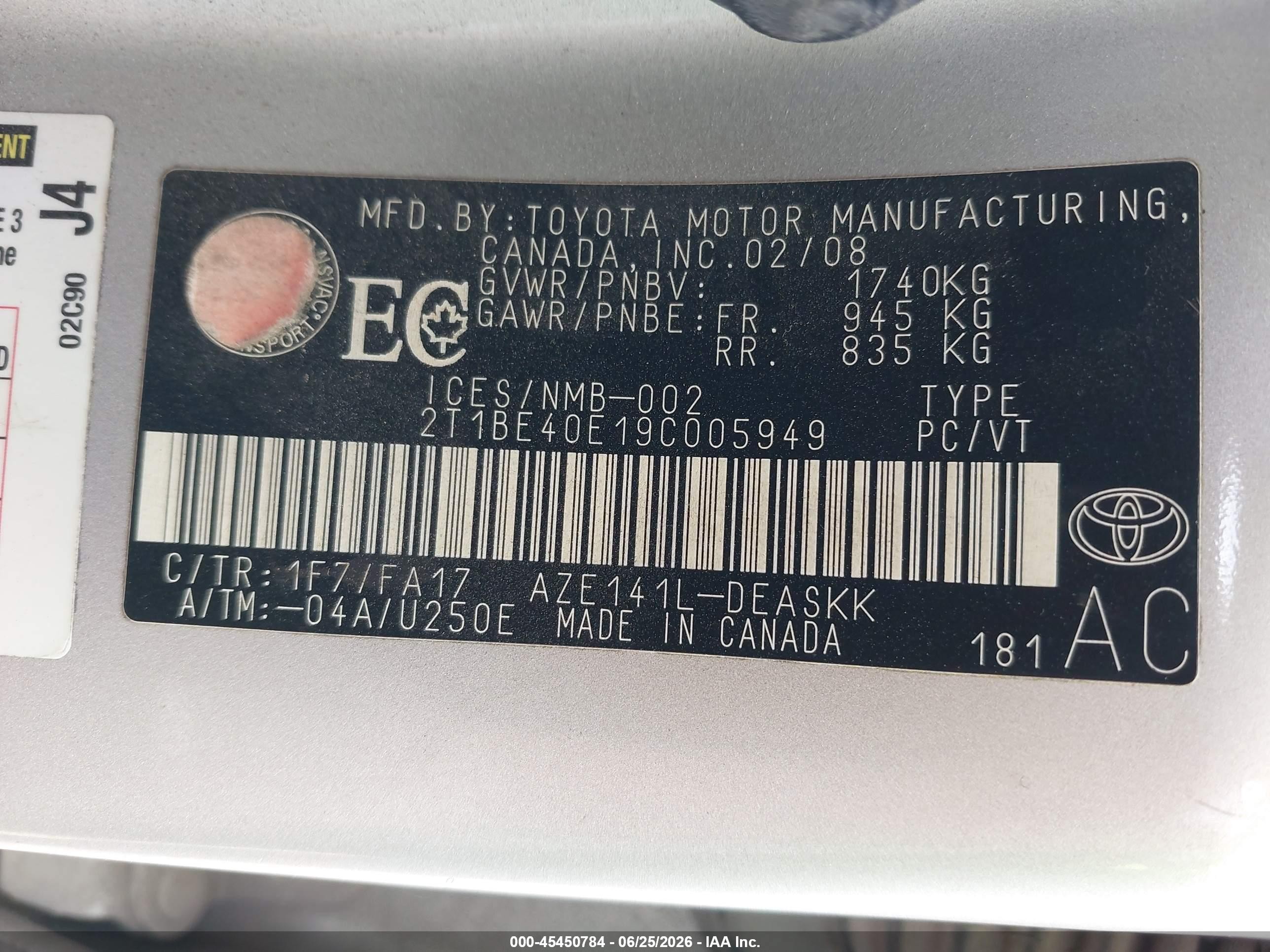 2009 Toyota Corolla Xrs Серебряный vin: 2T1BE40E19C005949