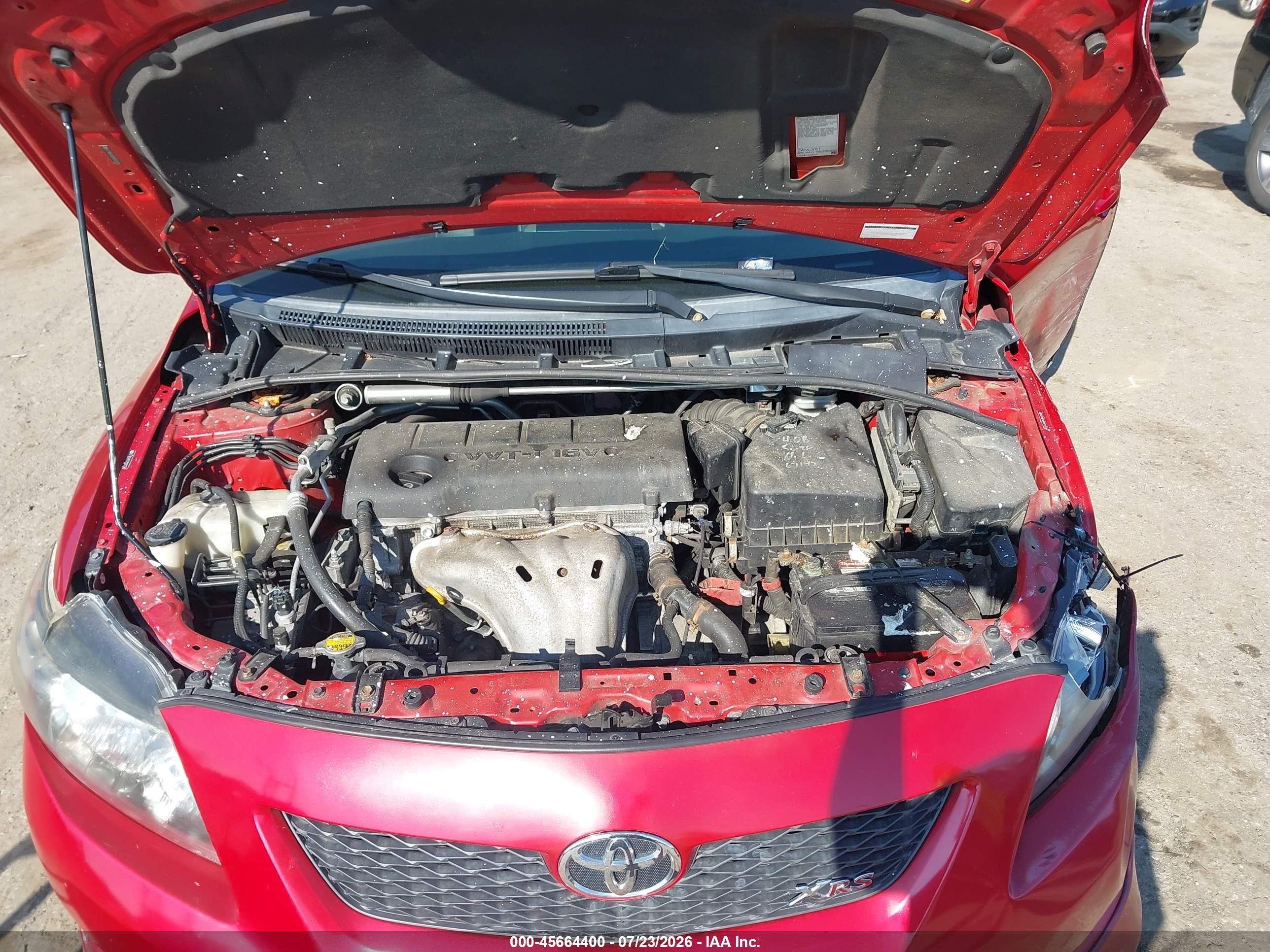 2009 Toyota Corolla Xrs Красный vin: 2T1BE40E69C001136