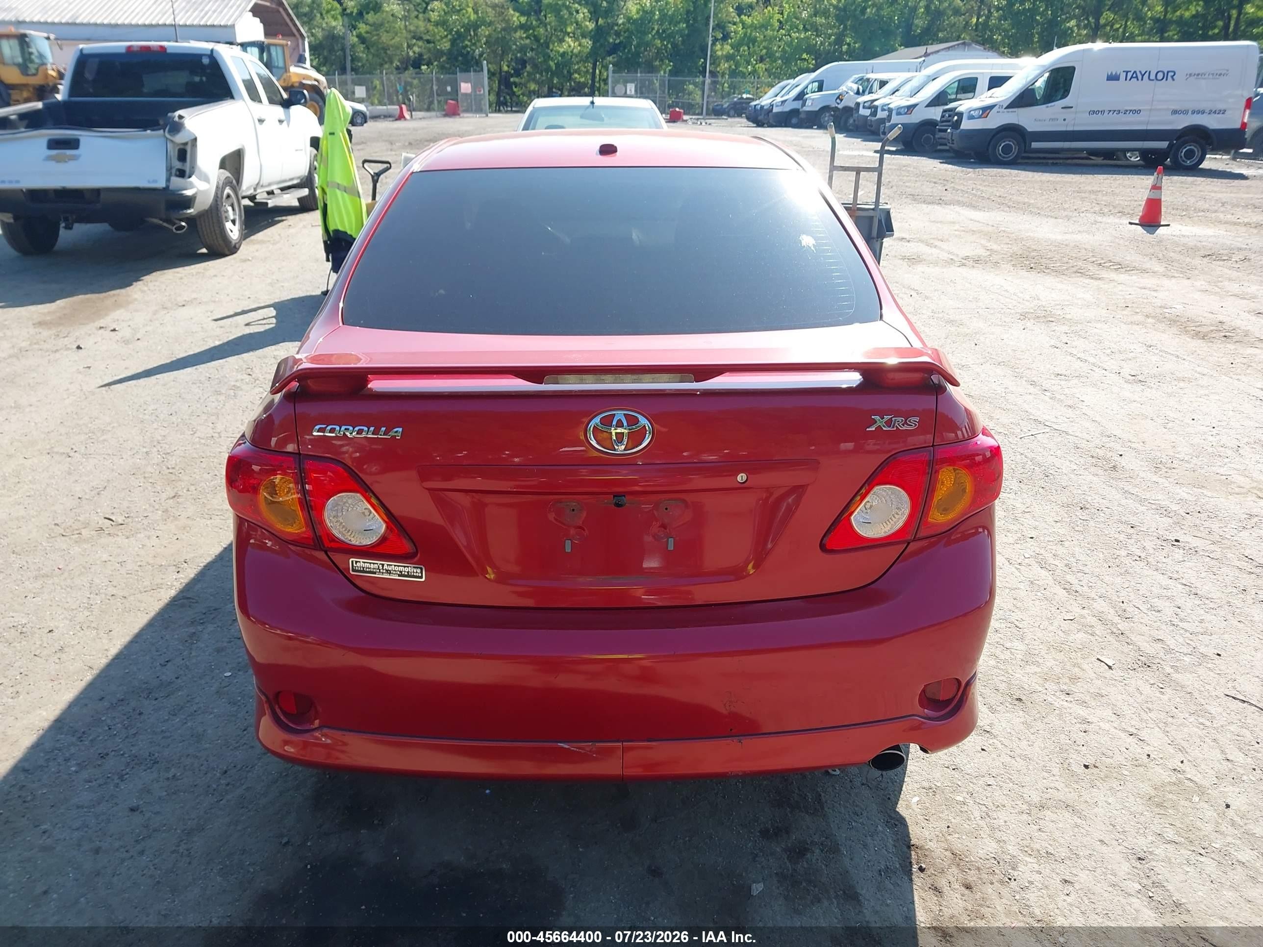 2009 Toyota Corolla Xrs Красный vin: 2T1BE40E69C001136