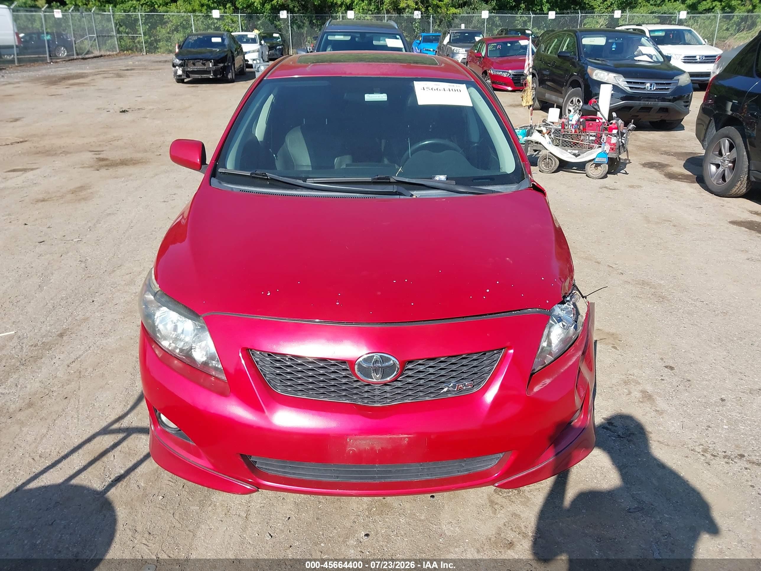 2009 Toyota Corolla Xrs Красный vin: 2T1BE40E69C001136