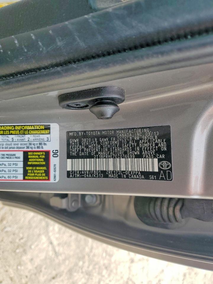 2014 Toyota Corolla Eco Silver vin: 2T1BPRHE7EC016699