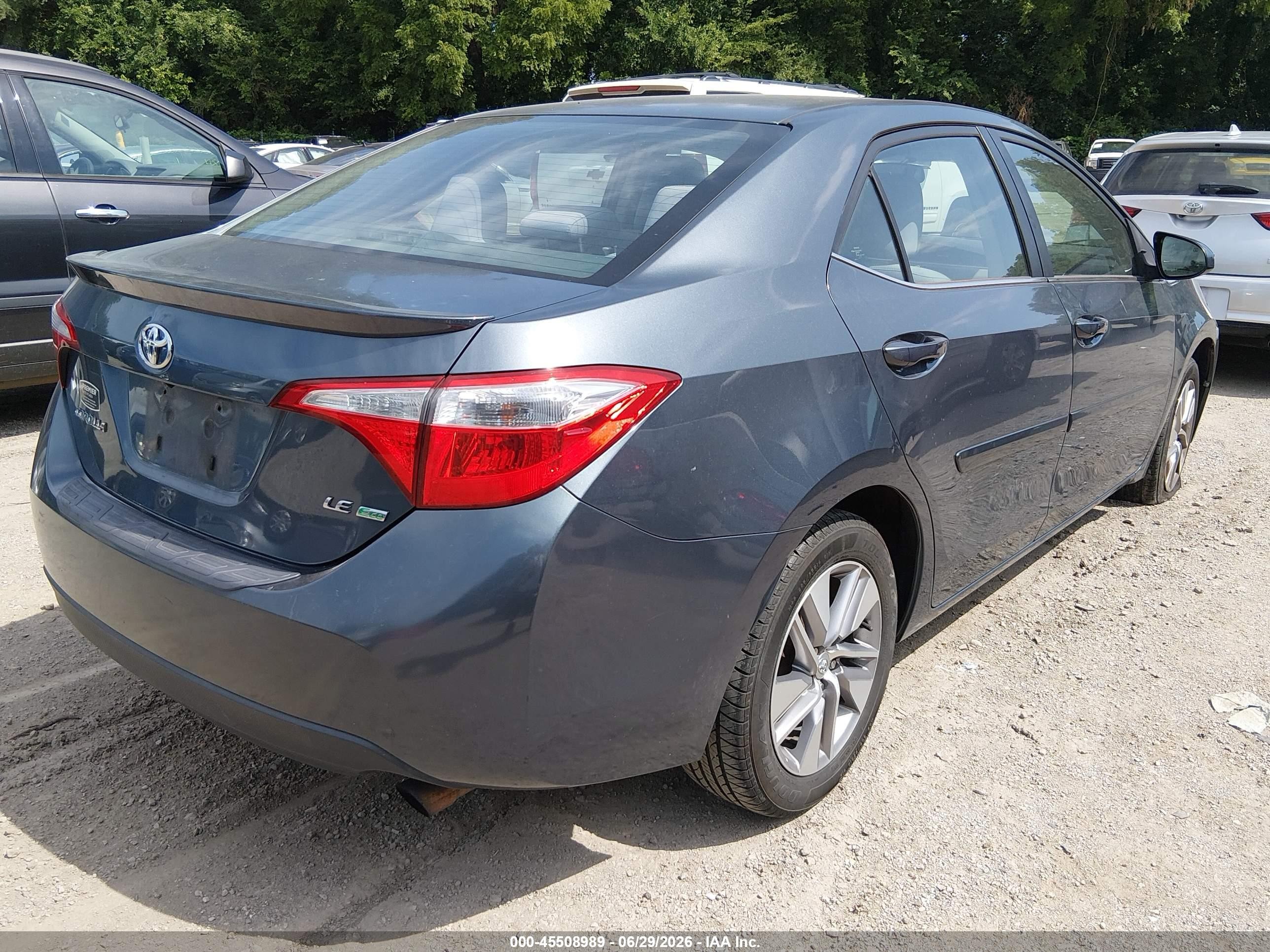 2014 Toyota Corolla Le Eco Plus Blue vin: 2T1BPRHE7EC113336