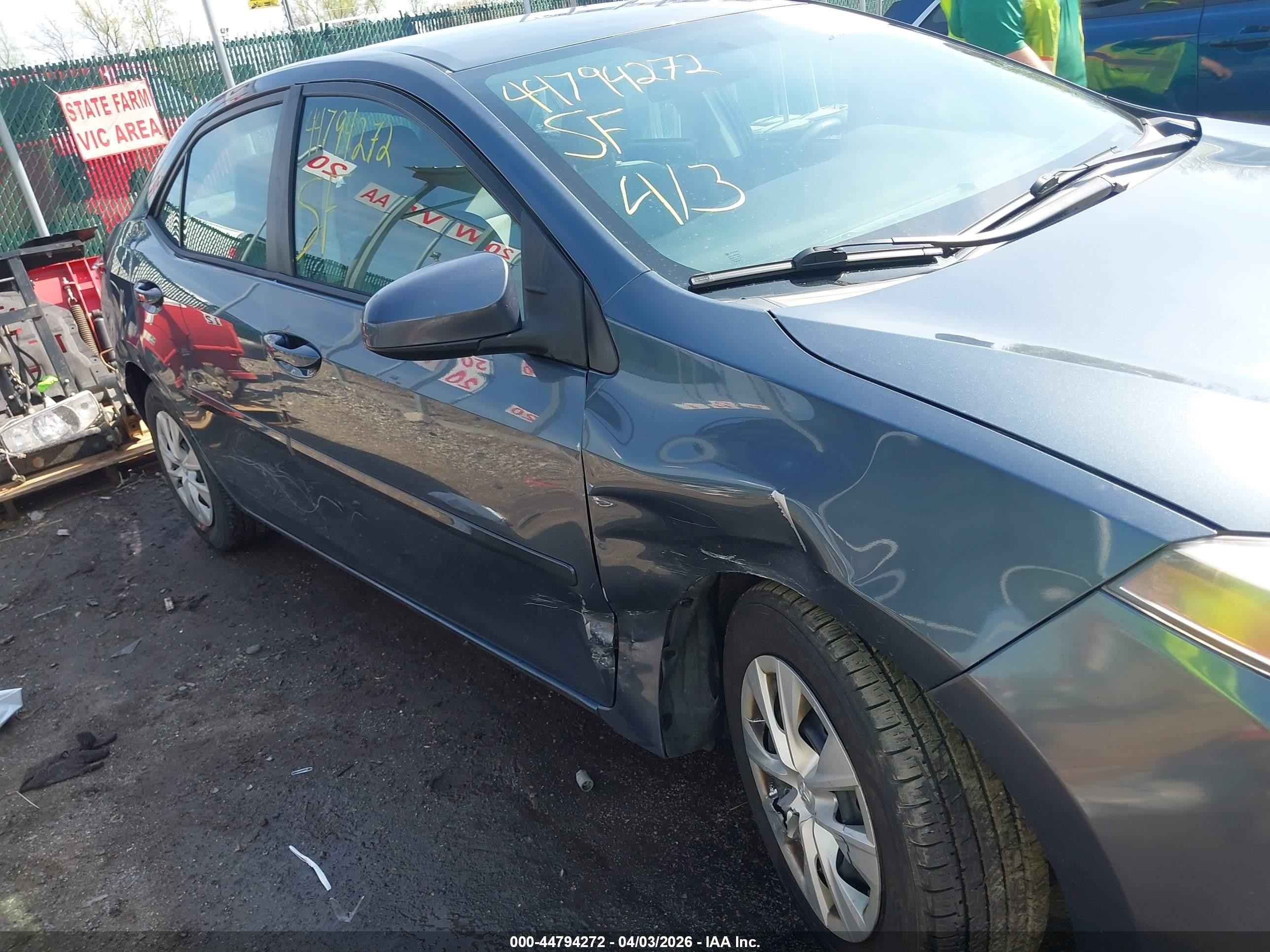 2014 Toyota Corolla Le Eco Gray vin: 2T1BPRHE7EC171205