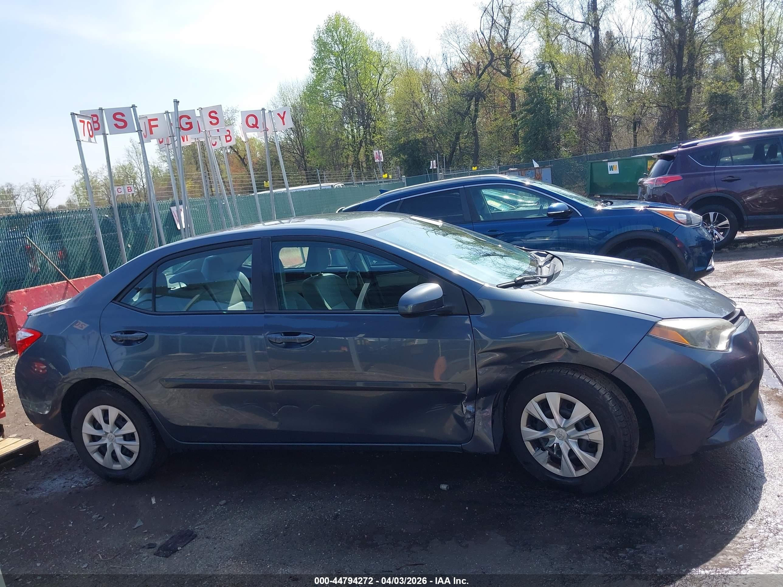 2014 Toyota Corolla Le Eco Gray vin: 2T1BPRHE7EC171205