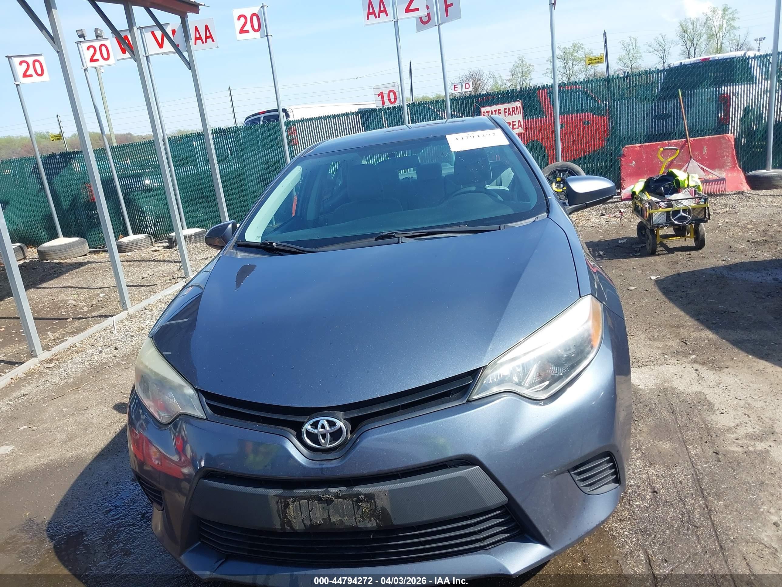 2014 Toyota Corolla Le Eco Gray vin: 2T1BPRHE7EC171205