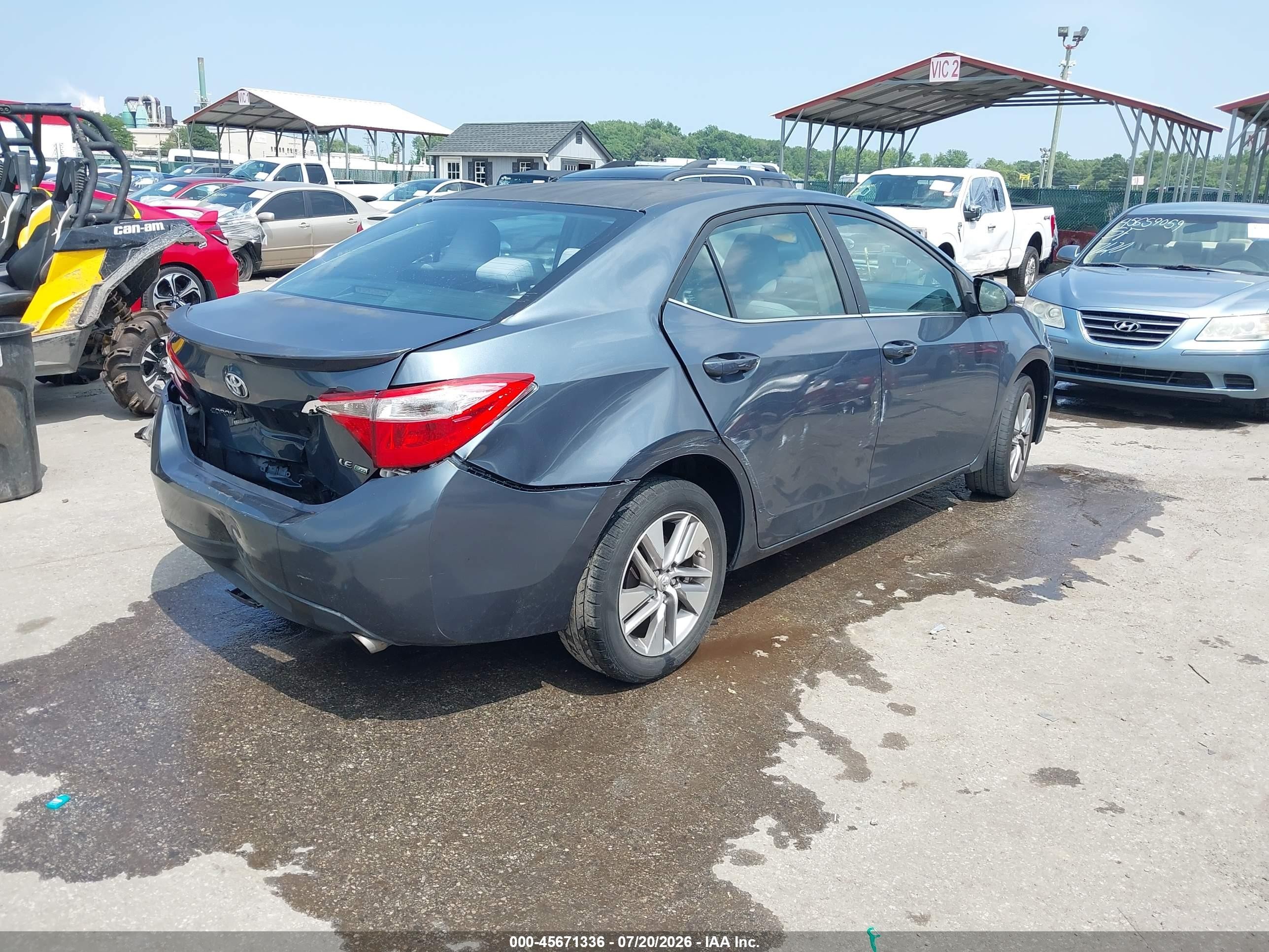 2014 Toyota Corolla Le Eco Plus Gray vin: 2T1BPRHE8EC011687
