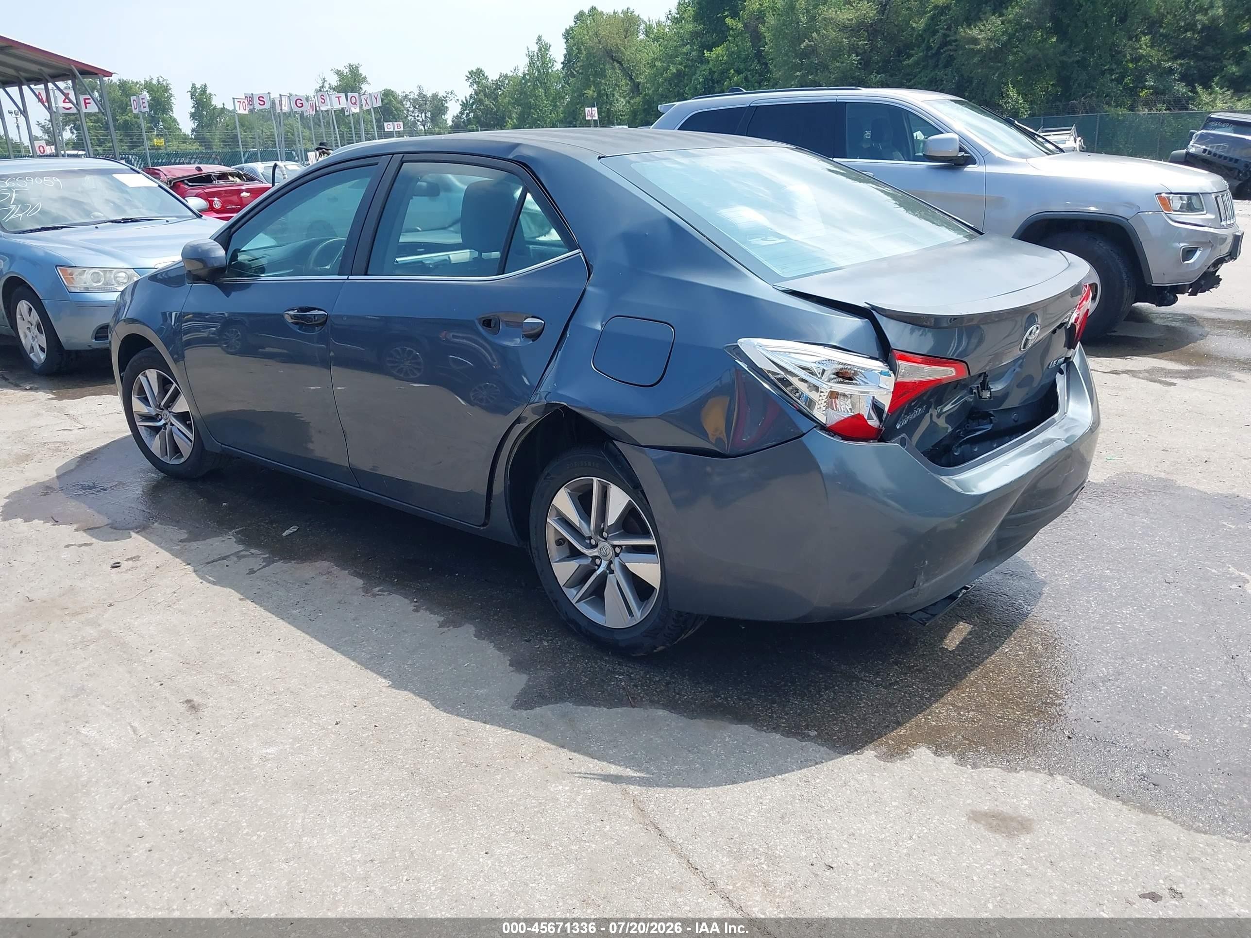 2014 Toyota Corolla Le Eco Plus Gray vin: 2T1BPRHE8EC011687