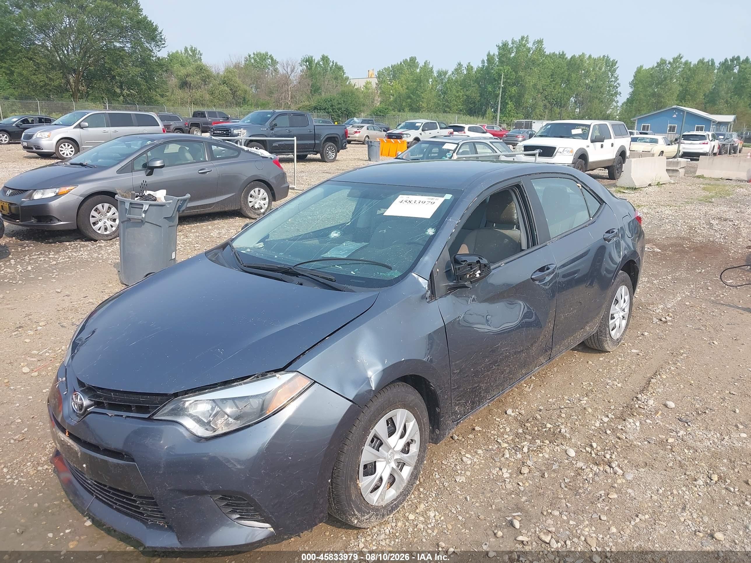 2015 Toyota Corolla Le Eco Gray vin: 2T1BPRHE8FC424839