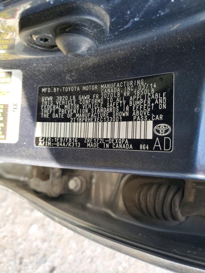 2014 Toyota Corolla Le Eco Gray vin: 2T1BPRHEXEC133001