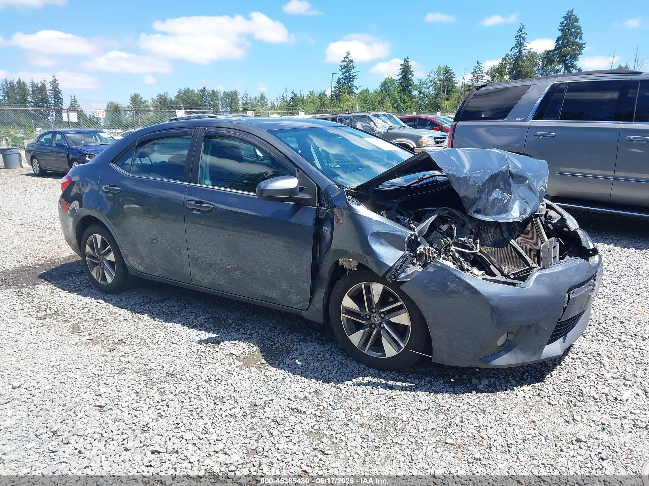 2015 Toyota Corolla Le Eco Premium Gray vin: 2T1BPRHEXFC388250