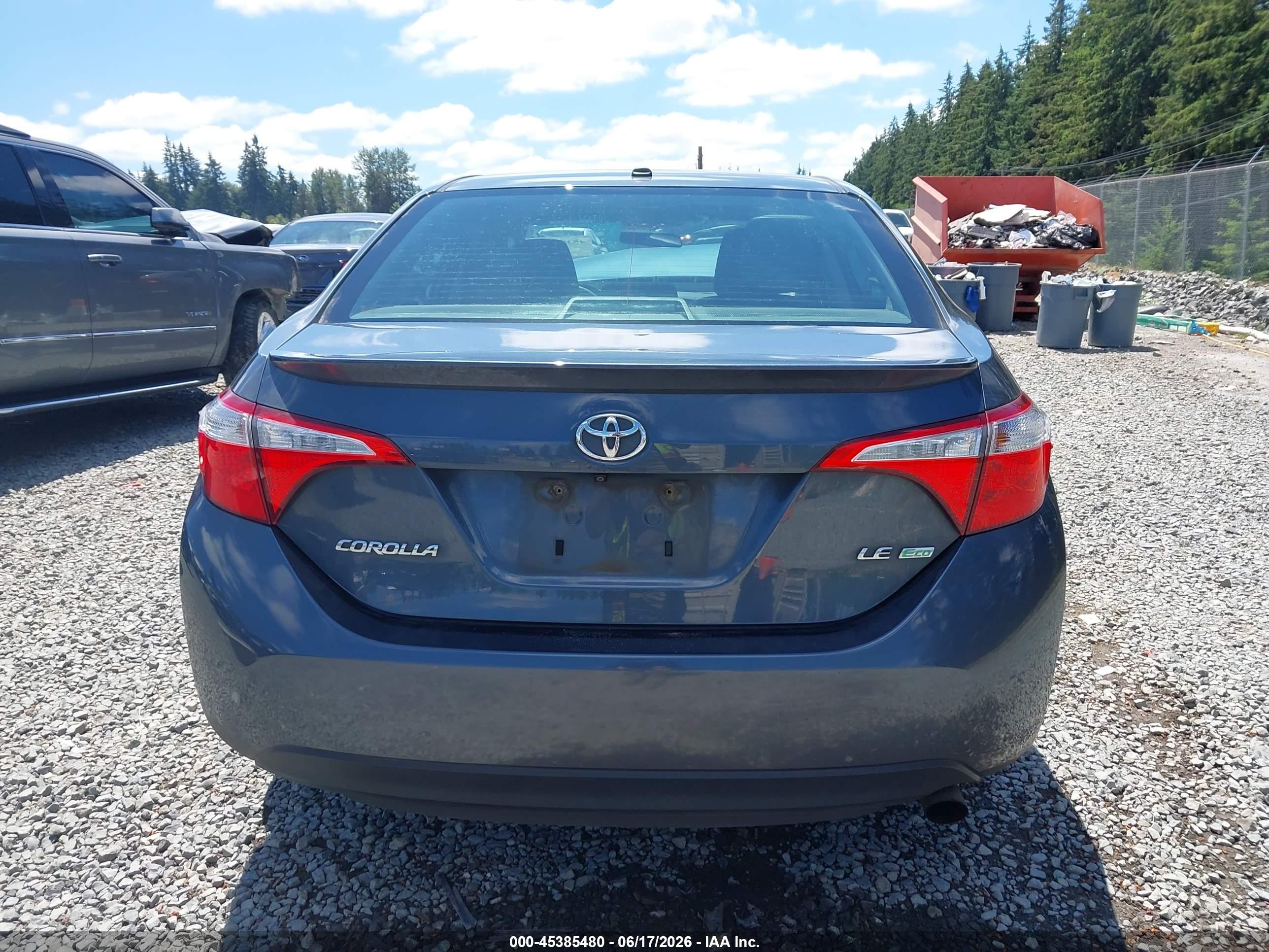 2015 Toyota Corolla Le Eco Premium Gray vin: 2T1BPRHEXFC388250