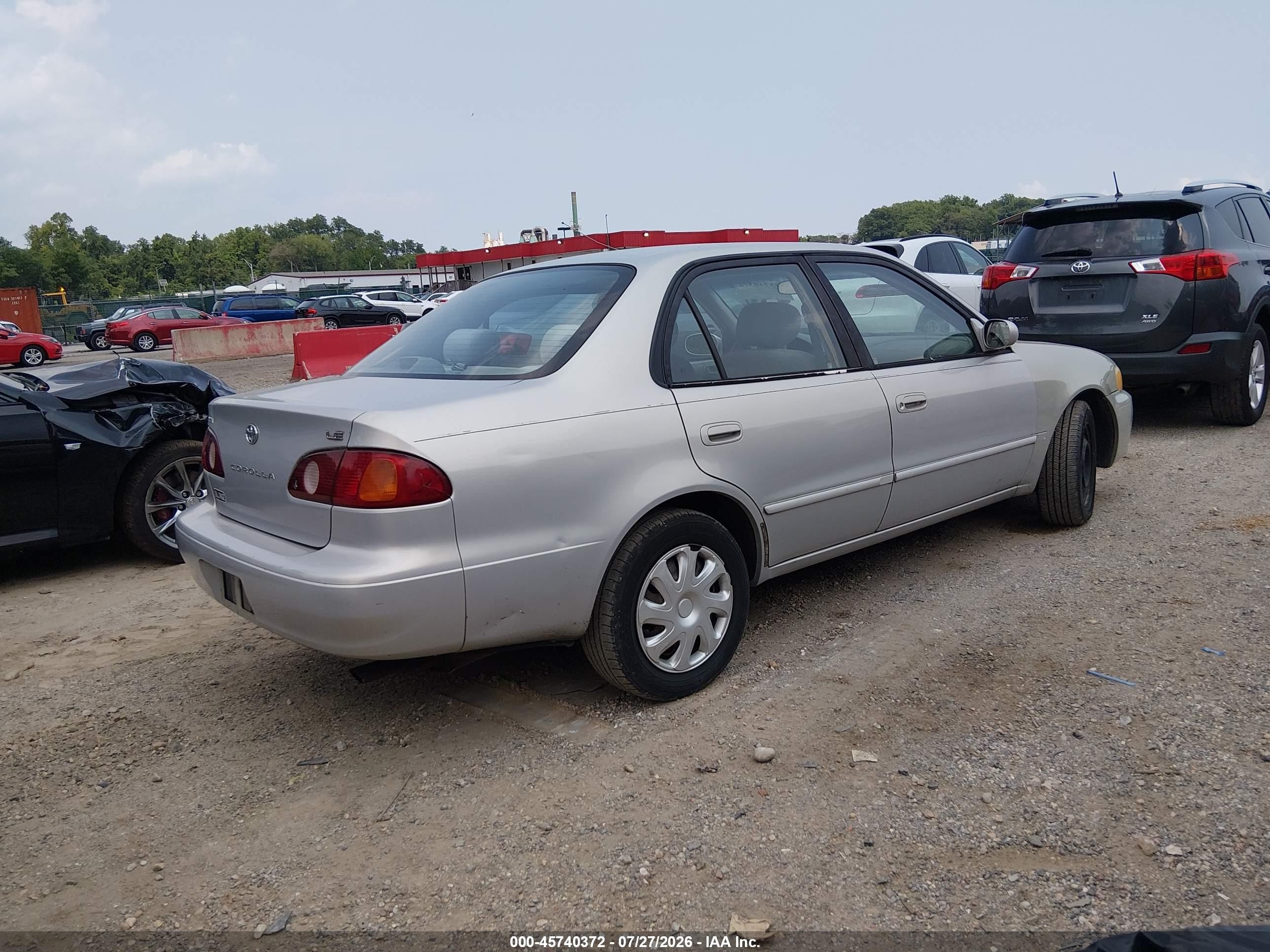2002 Toyota Corolla Le Silver vin: 2T1BR12E12C521654