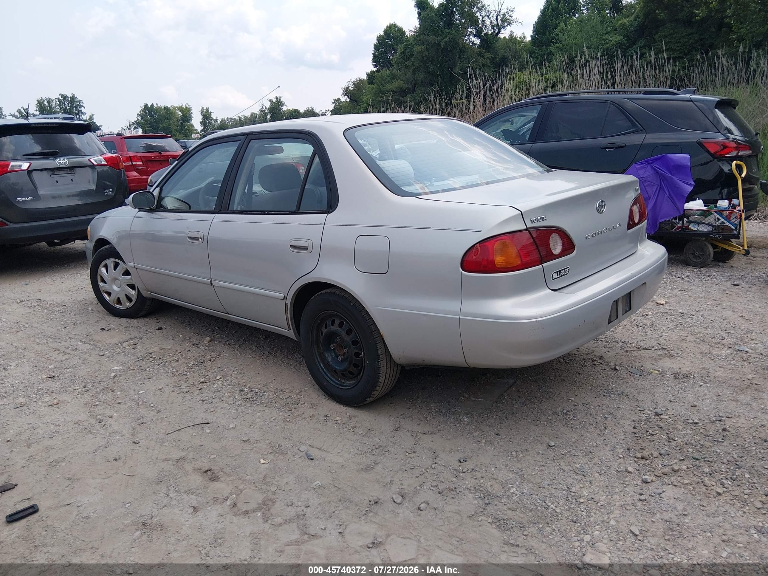 2002 Toyota Corolla Le Silver vin: 2T1BR12E12C521654