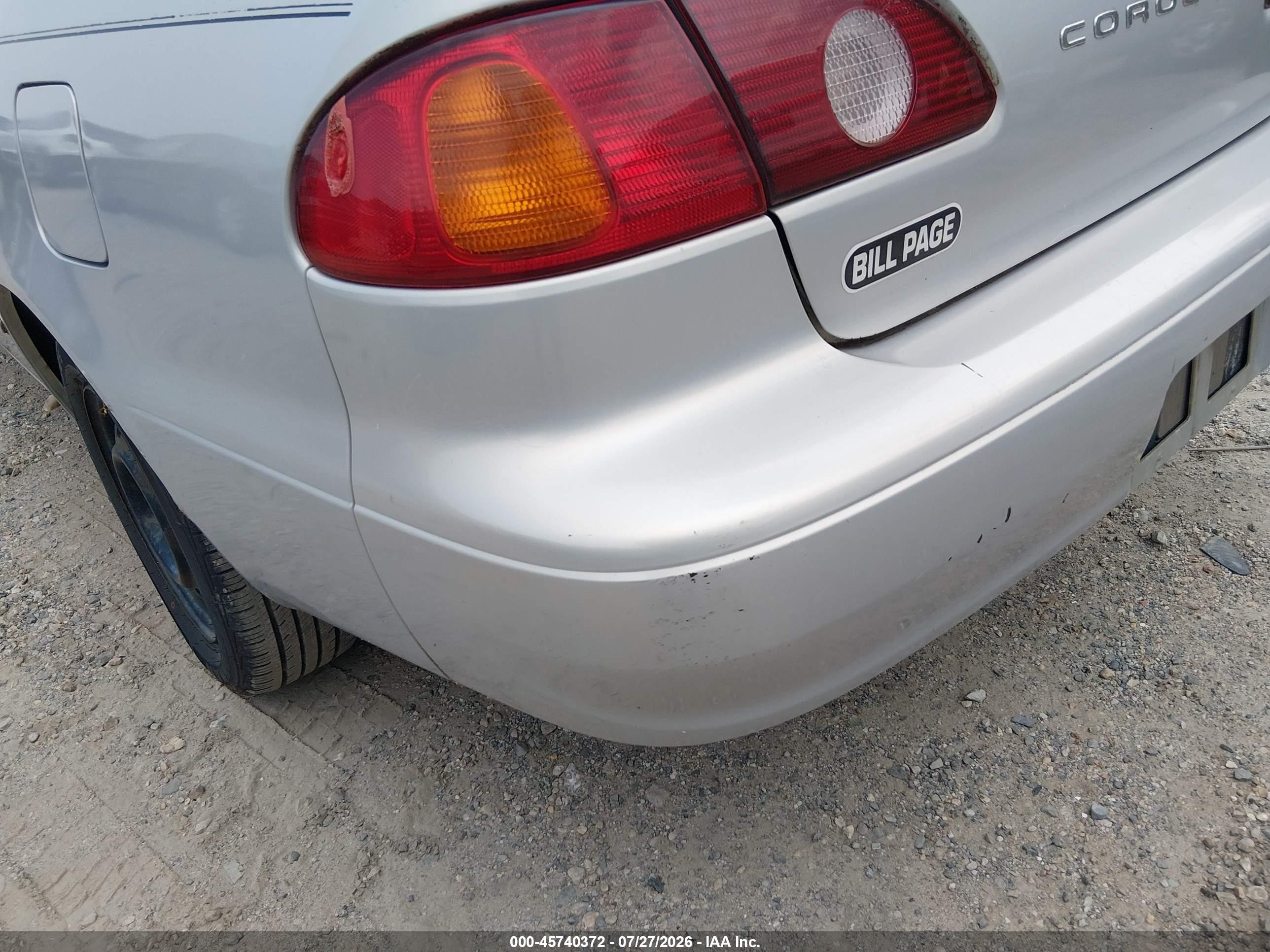 2002 Toyota Corolla Le Silver vin: 2T1BR12E12C521654