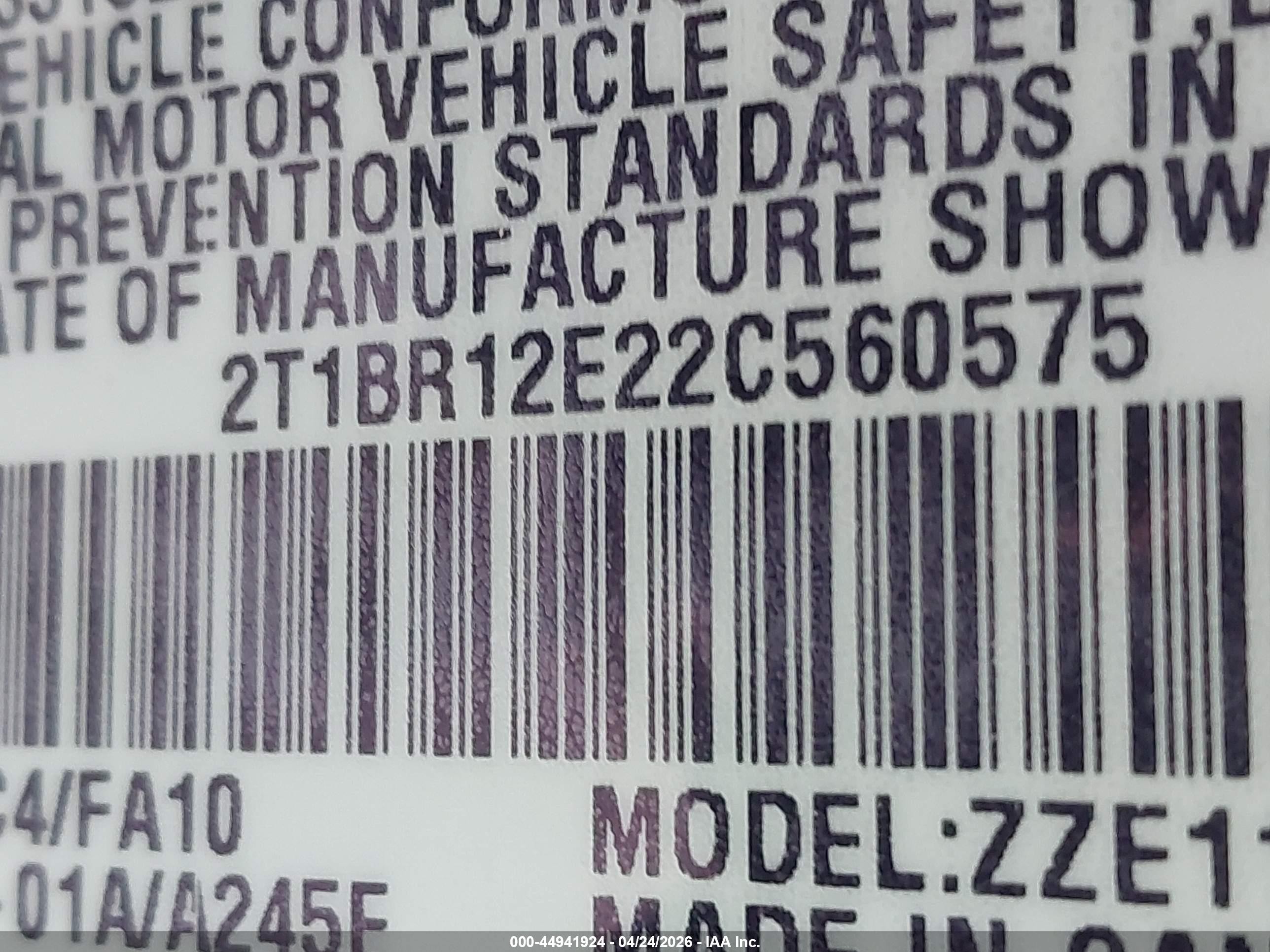 2002 Toyota Corolla Le Silver vin: 2T1BR12E22C560575