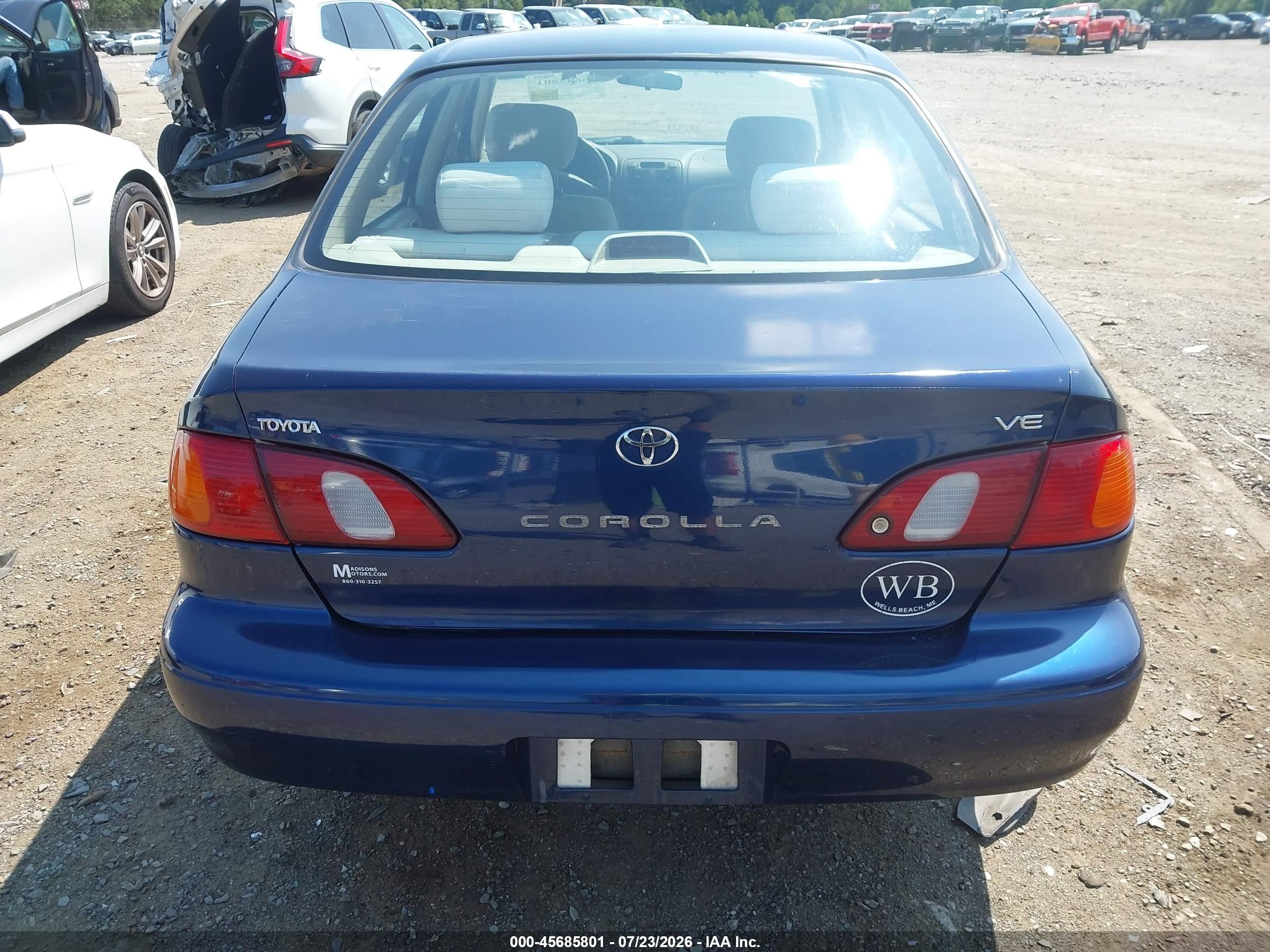 1998 Toyota Corolla Ve Dark Blue vin: 2T1BR12E2WC063676