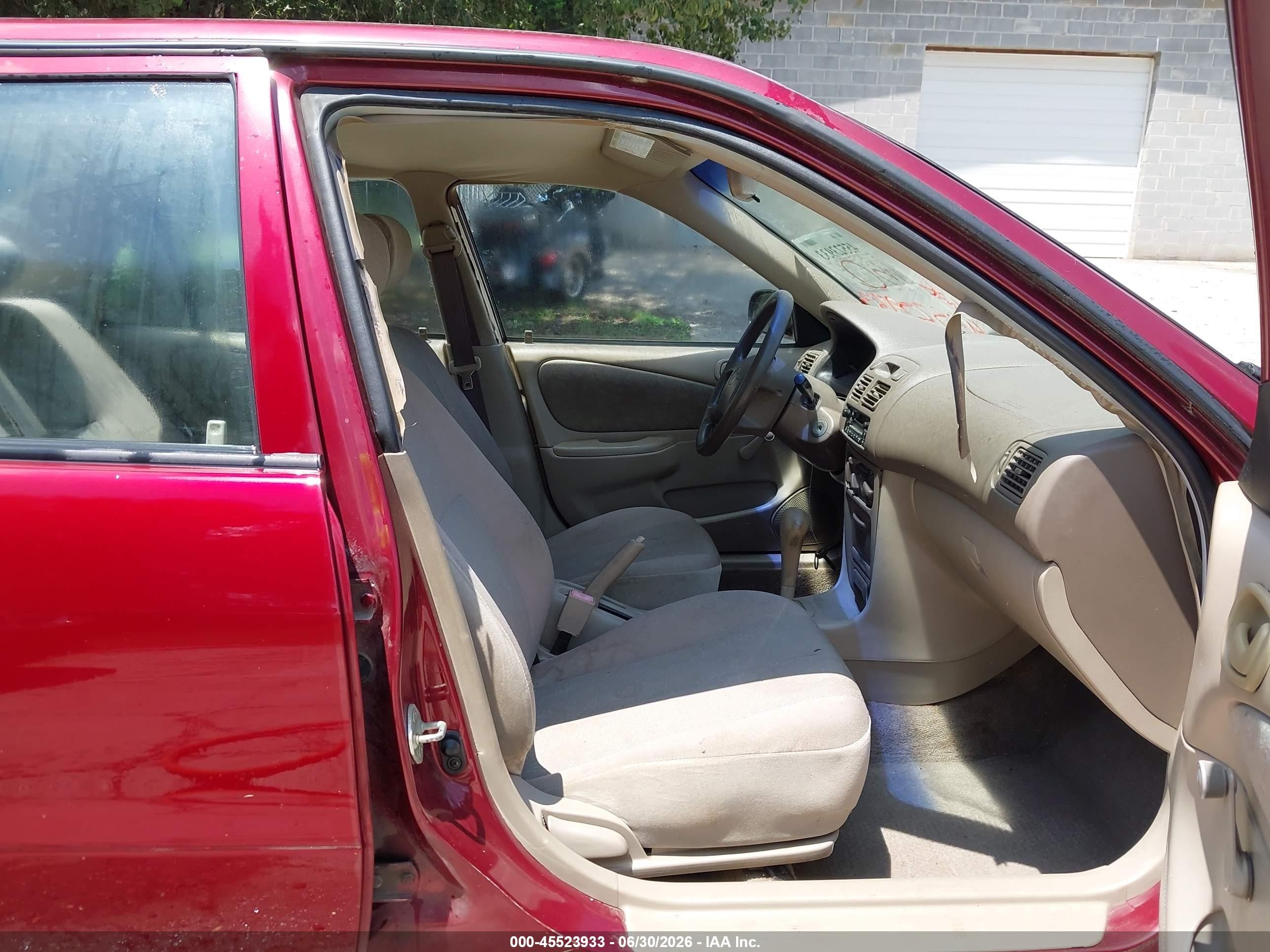 1999 Toyota Corolla Ve Red vin: 2T1BR12E2XC120038