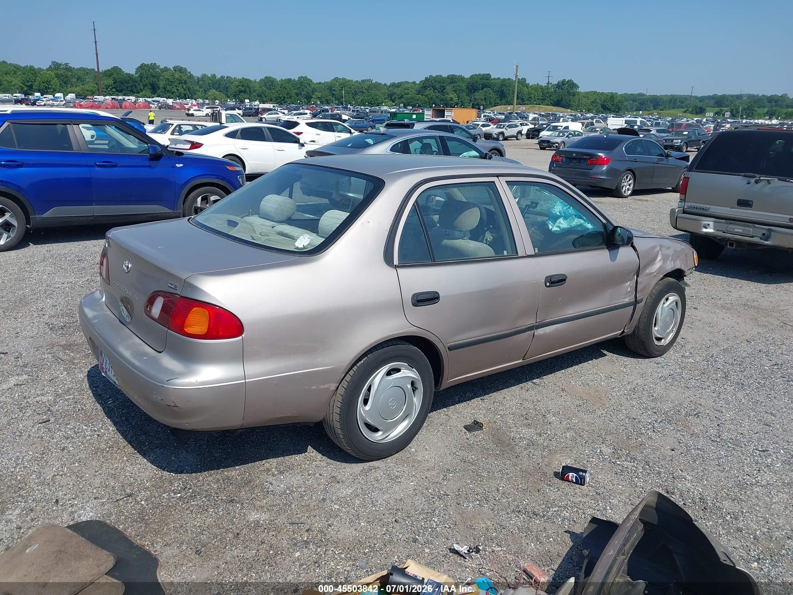 2000 Toyota Corolla Ce Silver vin: 2T1BR12E3YC274579