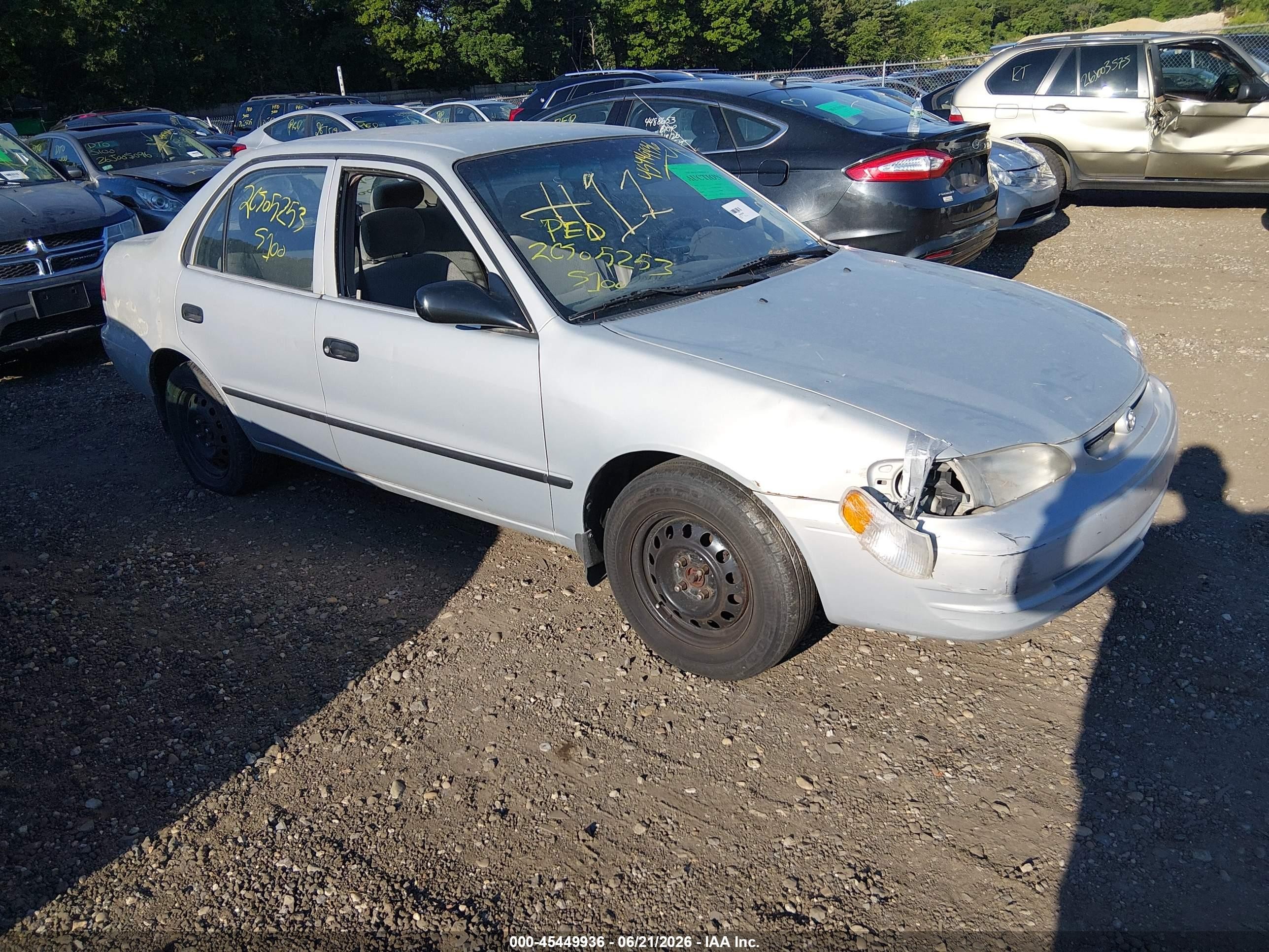 2000 Toyota Corolla Ce Silver vin: 2T1BR12E4YC383665