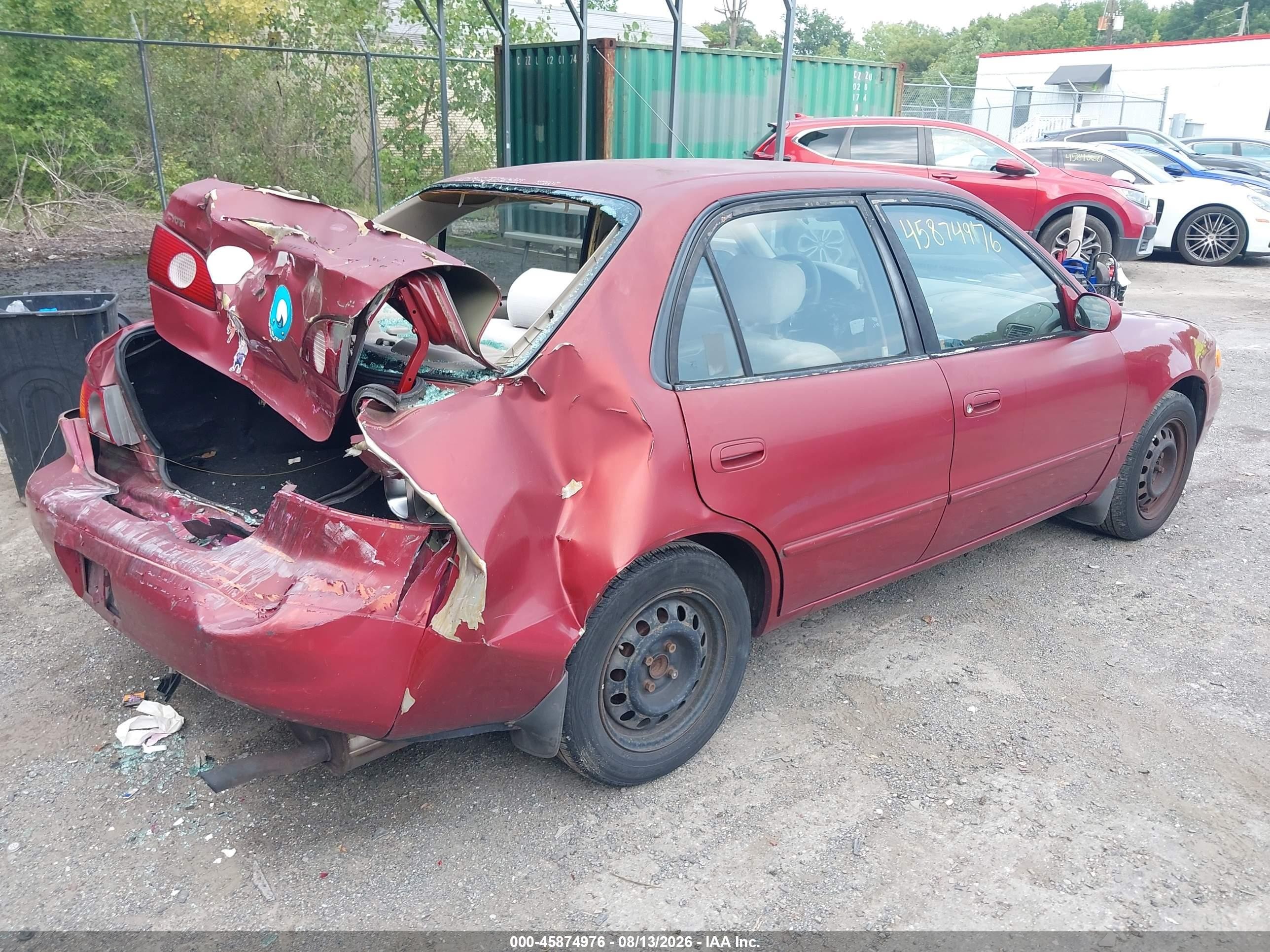 2001 Toyota Corolla Le Красный vin: 2T1BR12E51C468276