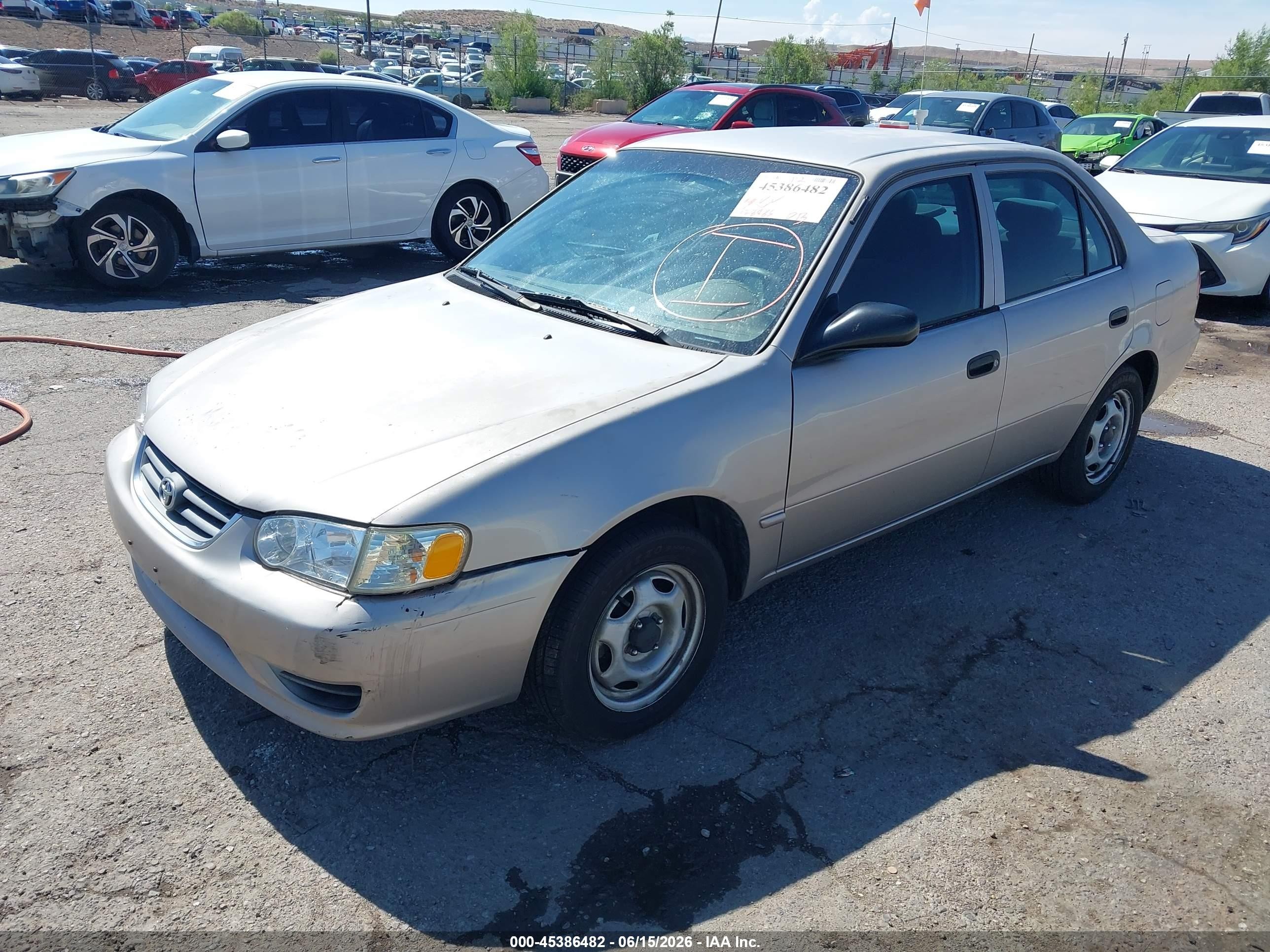 2002 Toyota Corolla Ce Beige vin: 2T1BR12E52C576396