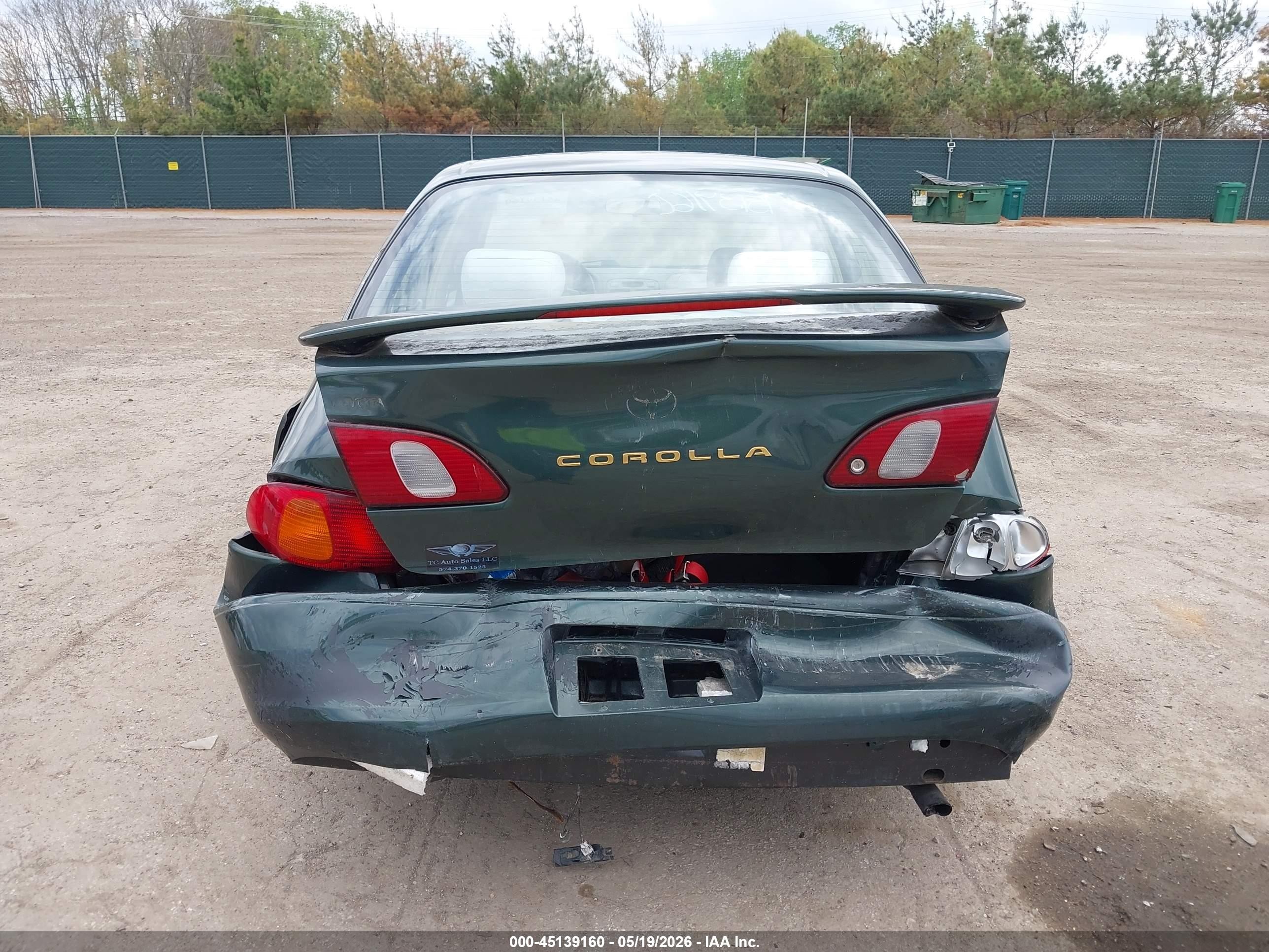 2000 Toyota Corolla Ve/ce/le Green vin: 2T1BR12E5YC292372