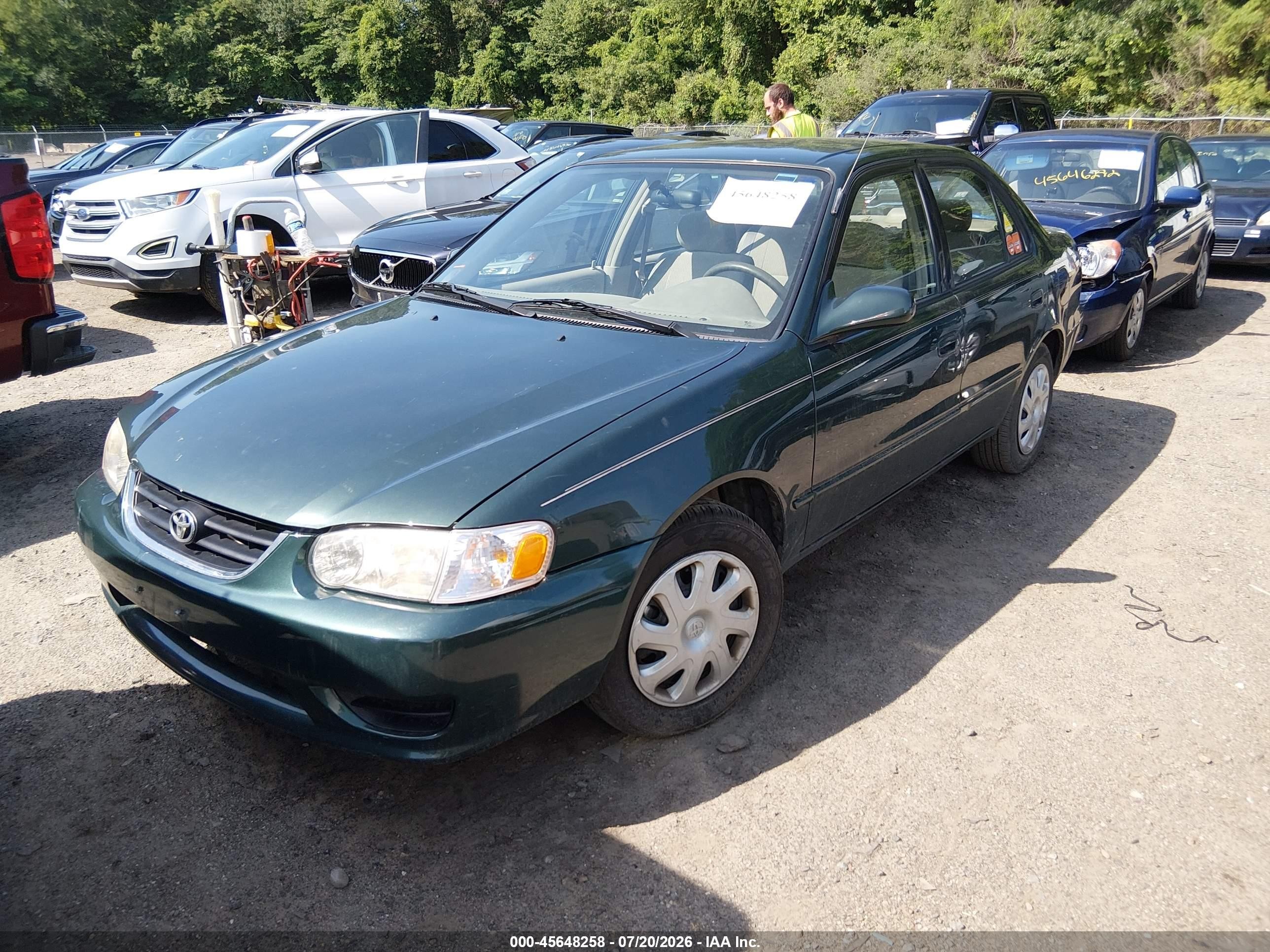 2001 Toyota Corolla Le Green vin: 2T1BR12E61C510714