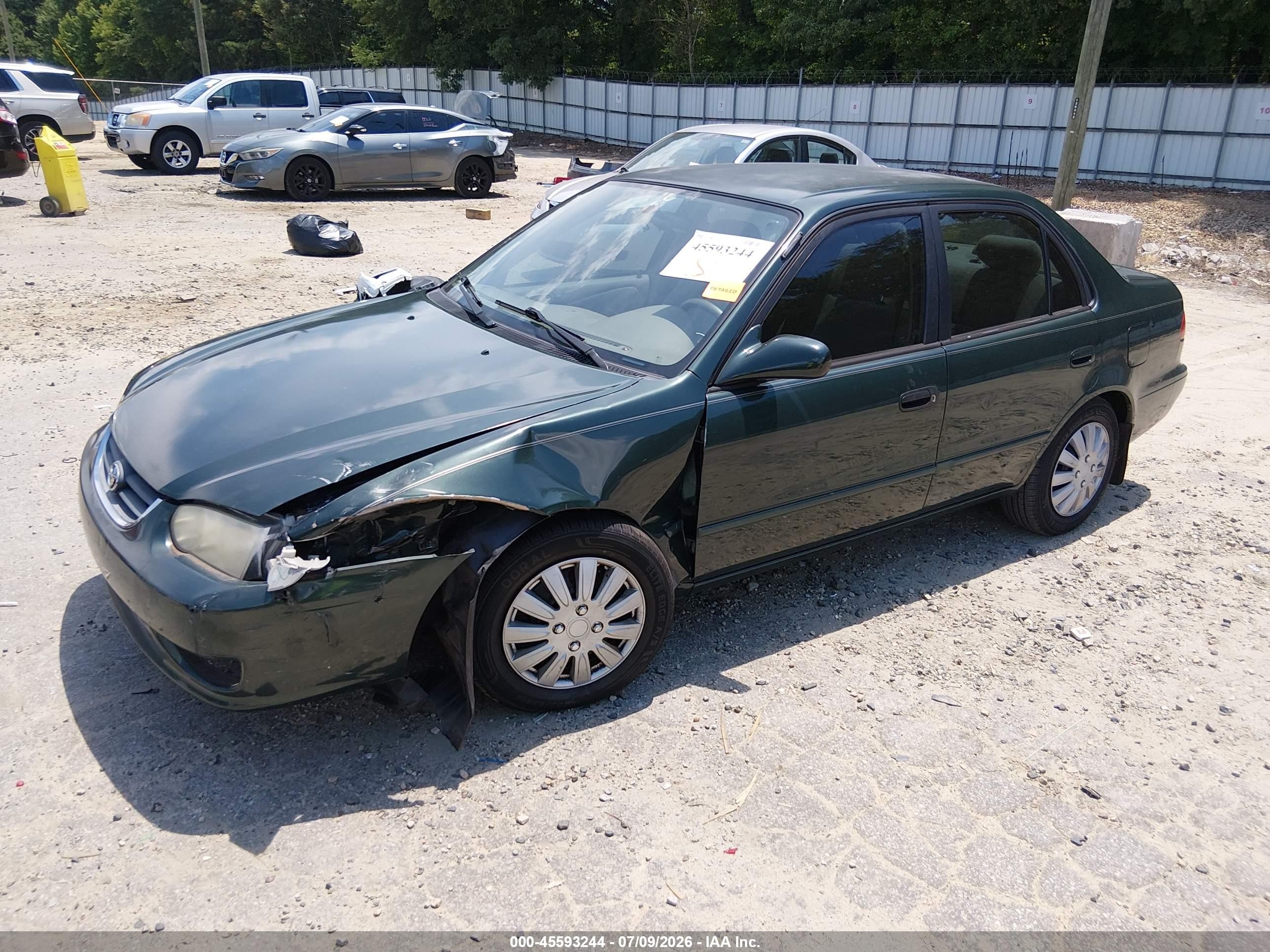 2002 Toyota Corolla Le Green vin: 2T1BR12E62C587925