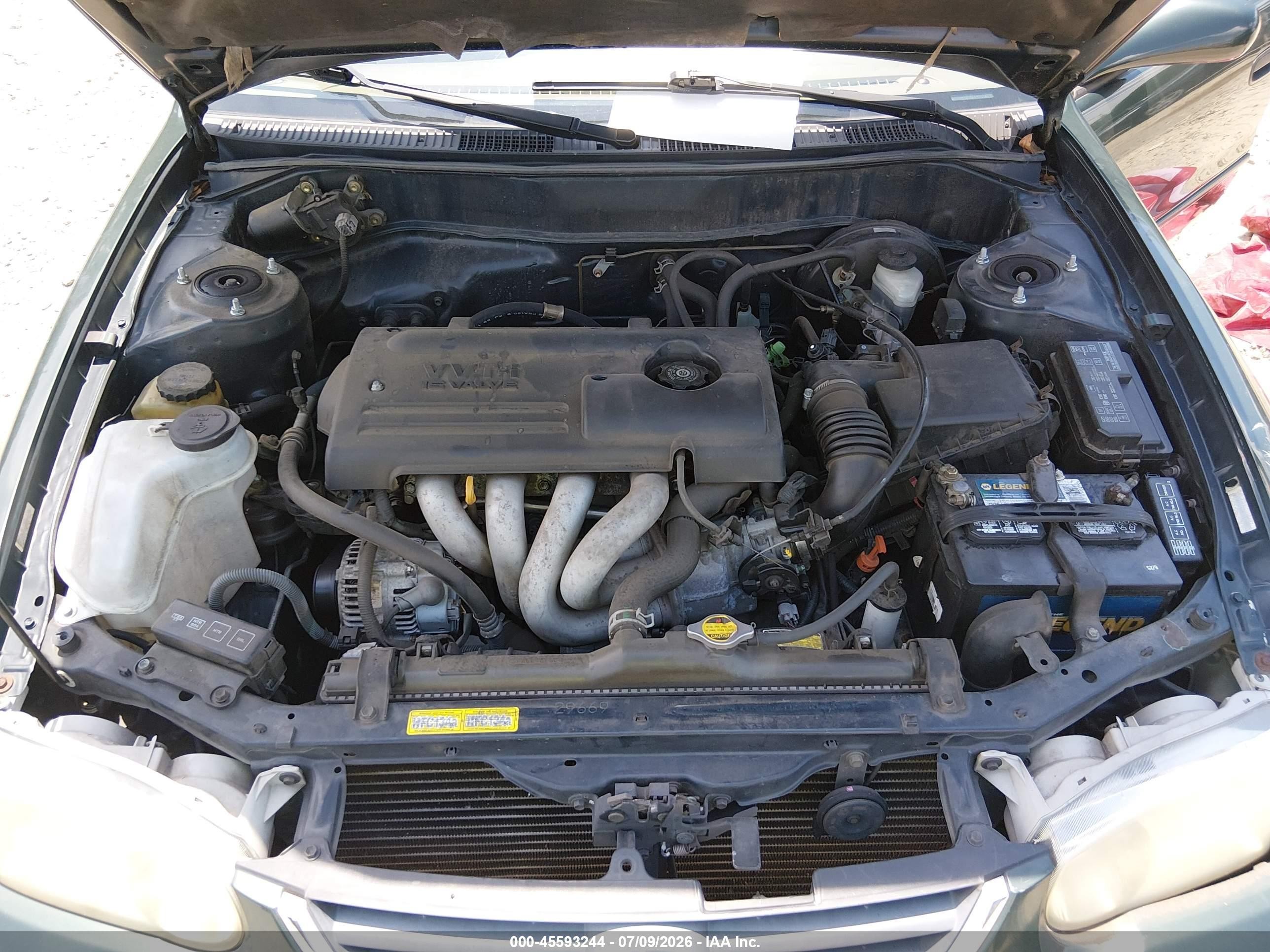 2002 Toyota Corolla Le Green vin: 2T1BR12E62C587925