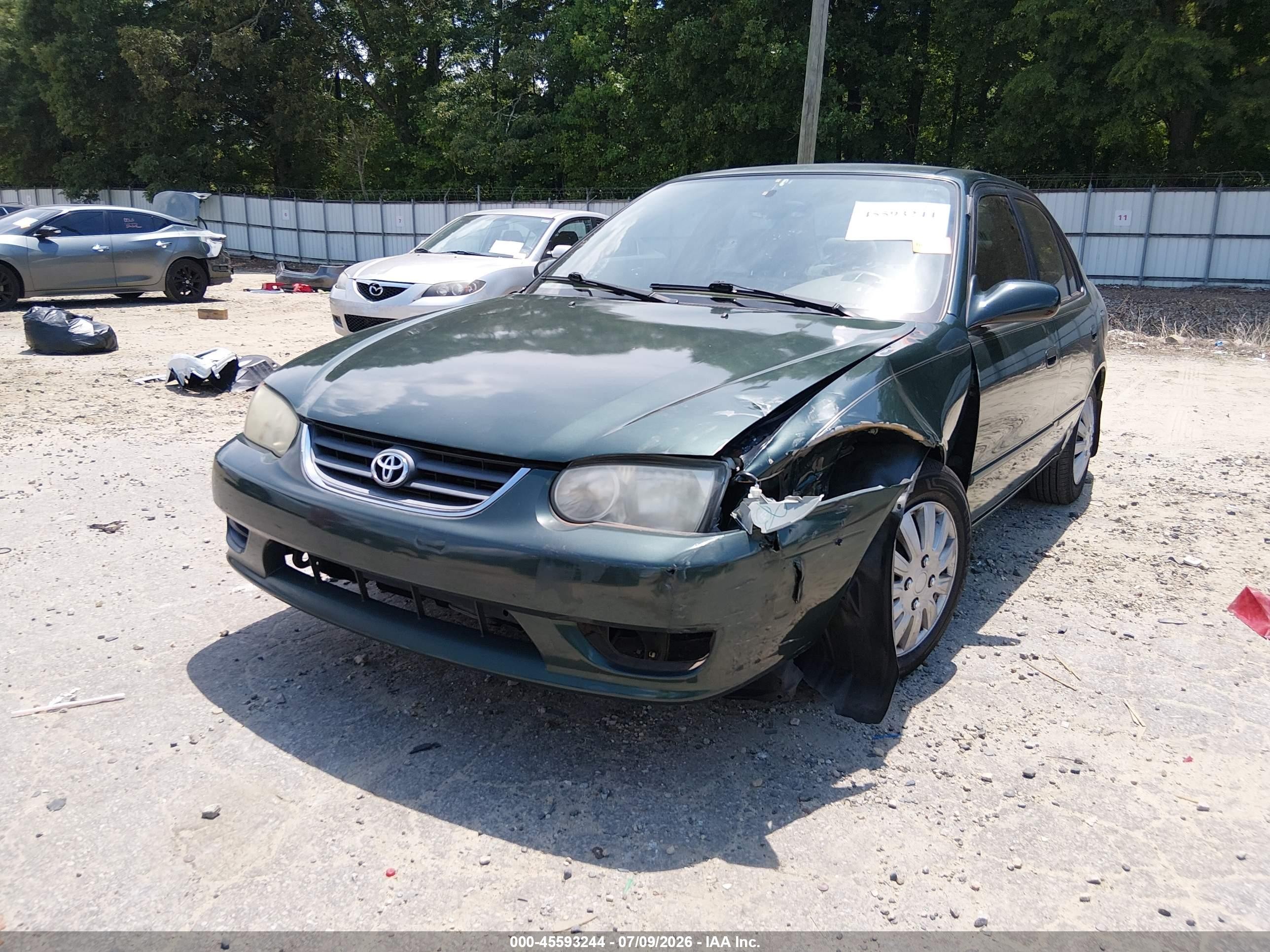 2002 Toyota Corolla Le Green vin: 2T1BR12E62C587925
