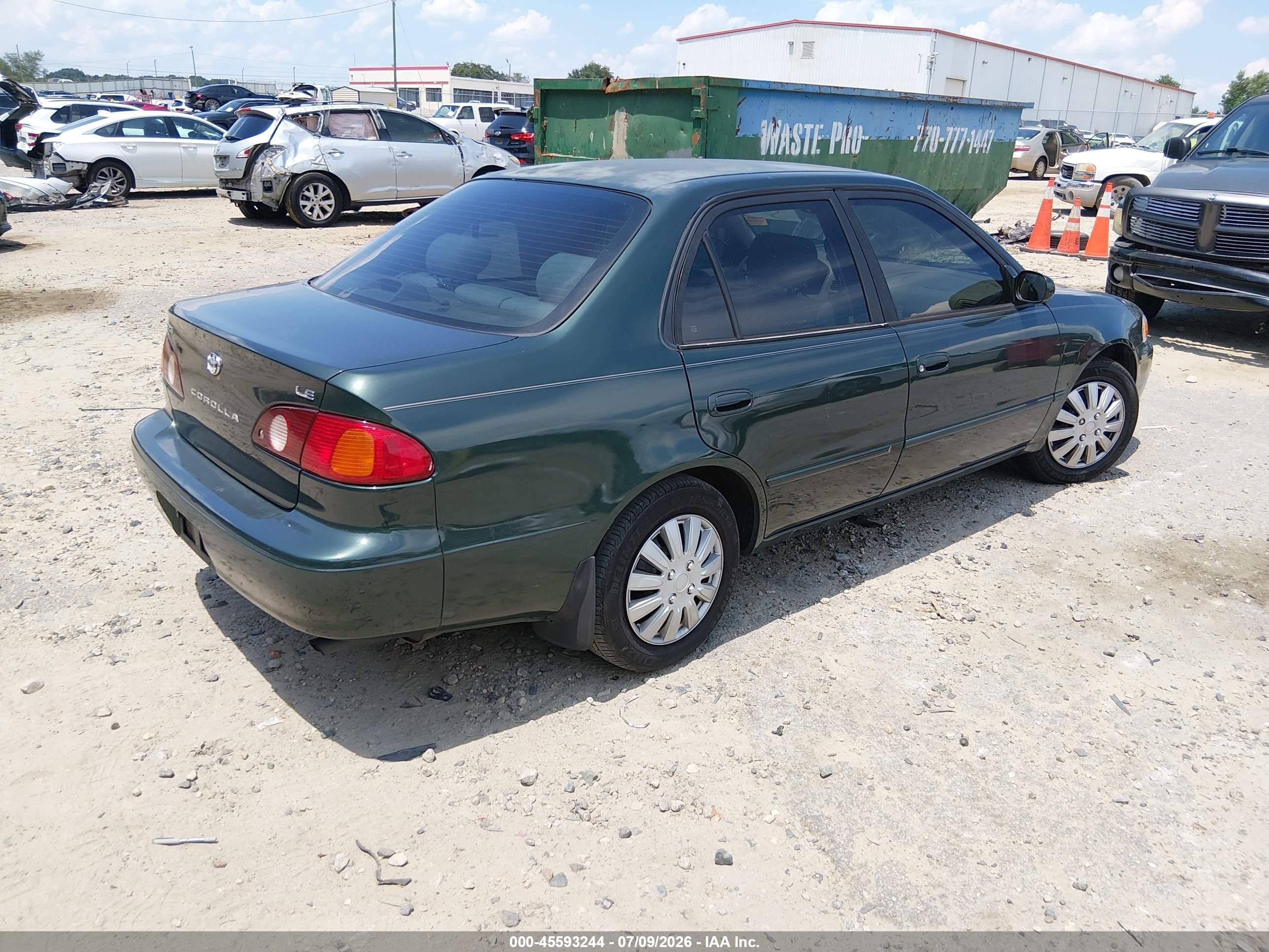 2002 Toyota Corolla Le Green vin: 2T1BR12E62C587925