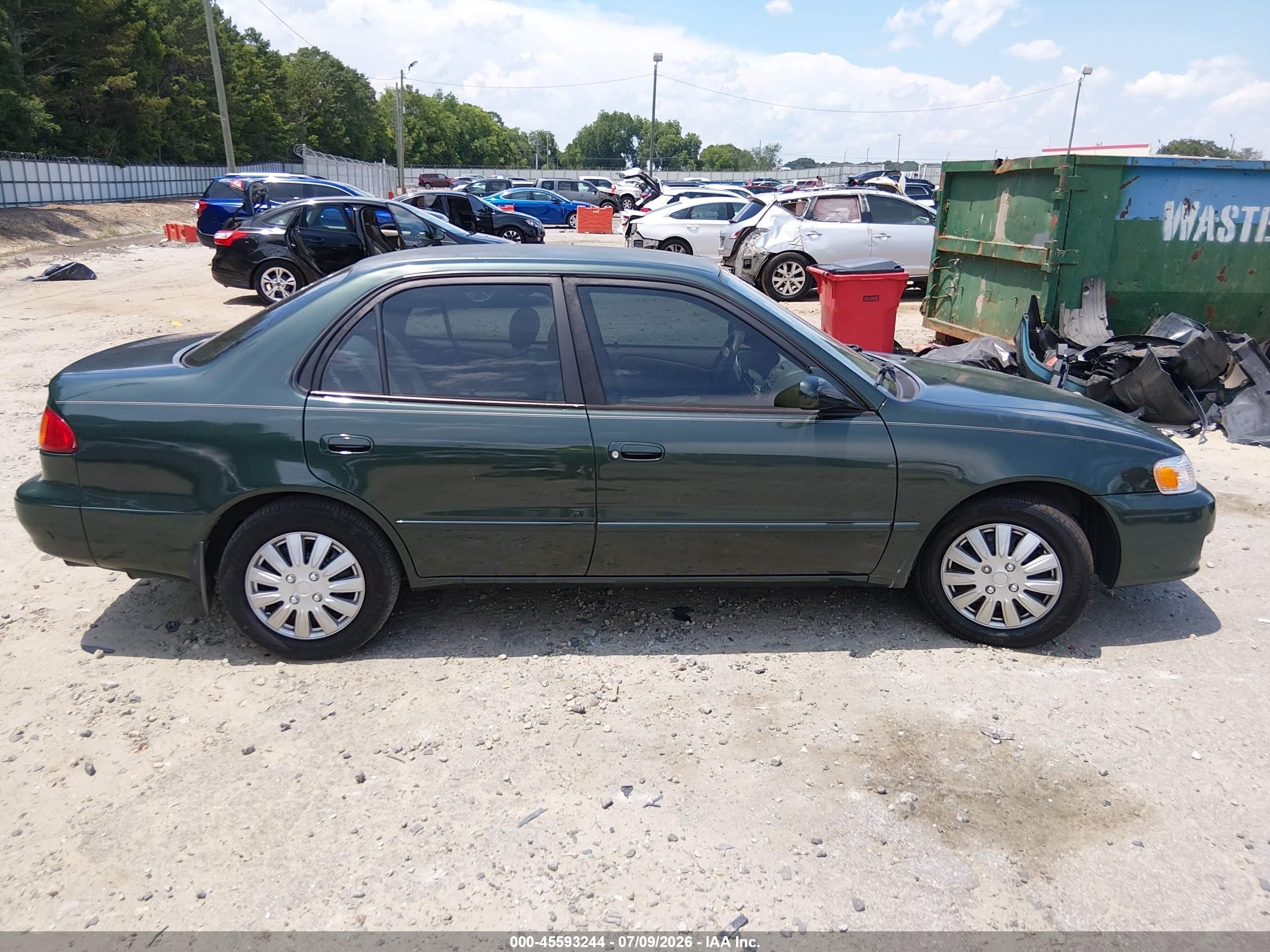2002 Toyota Corolla Le Green vin: 2T1BR12E62C587925