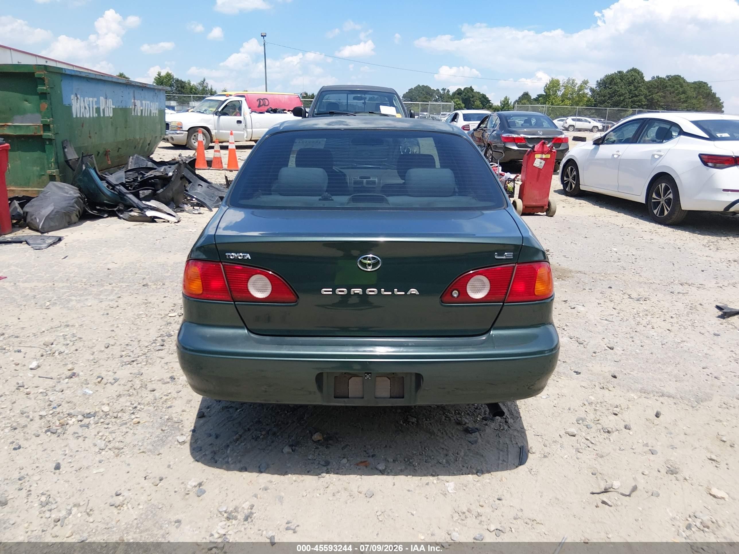 2002 Toyota Corolla Le Green vin: 2T1BR12E62C587925