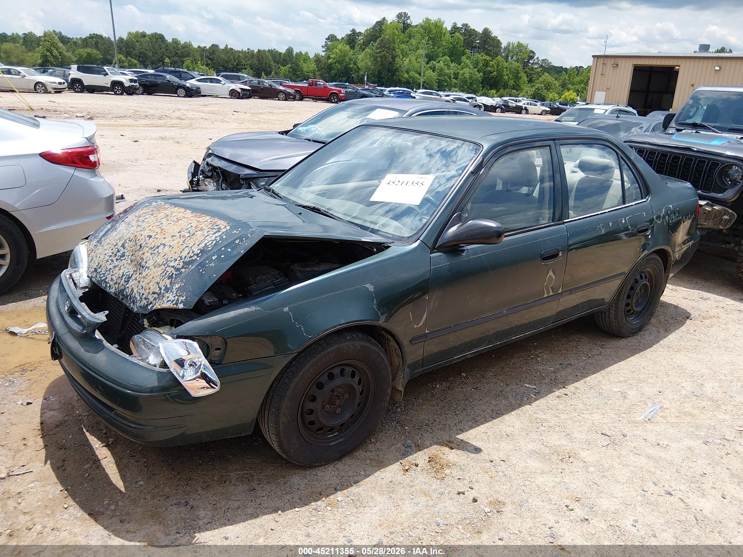 2000 Toyota Corolla Ce Зеленый vin: 2T1BR12E6YC266380
