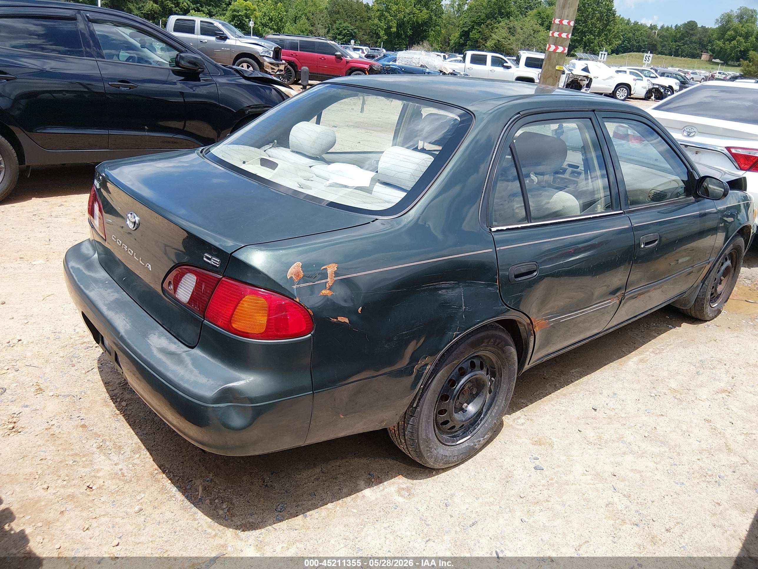 2000 Toyota Corolla Ce Зеленый vin: 2T1BR12E6YC266380