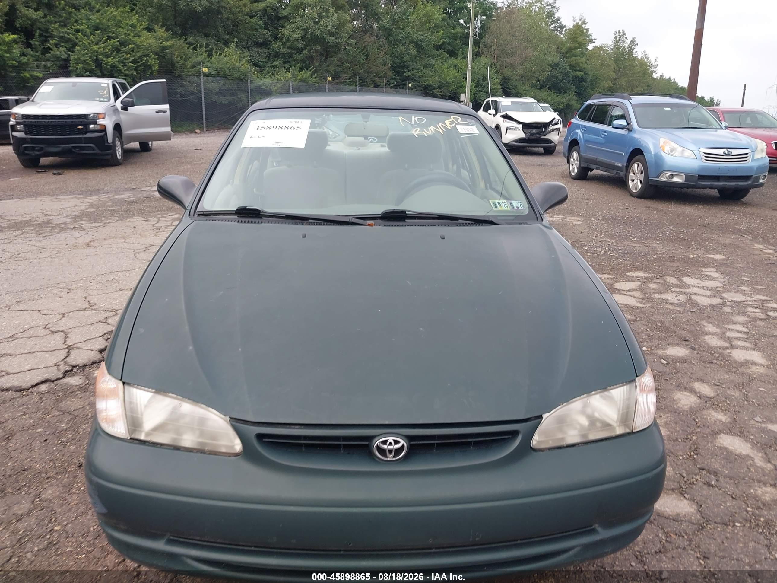 2000 Toyota Corolla Ce Green vin: 2T1BR12E6YC272213