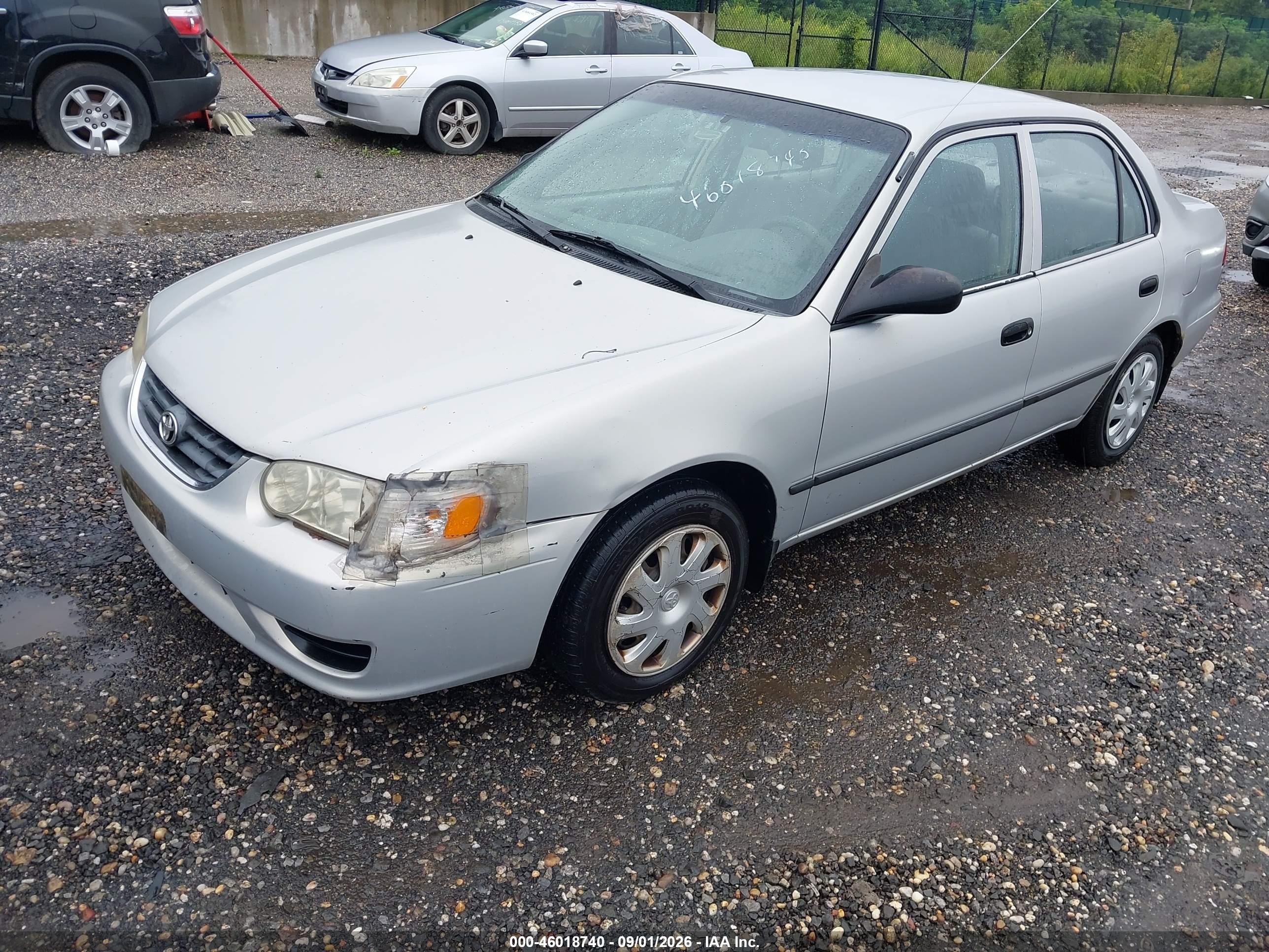 2001 Toyota Corolla Ce Silver vin: 2T1BR12E71C417300