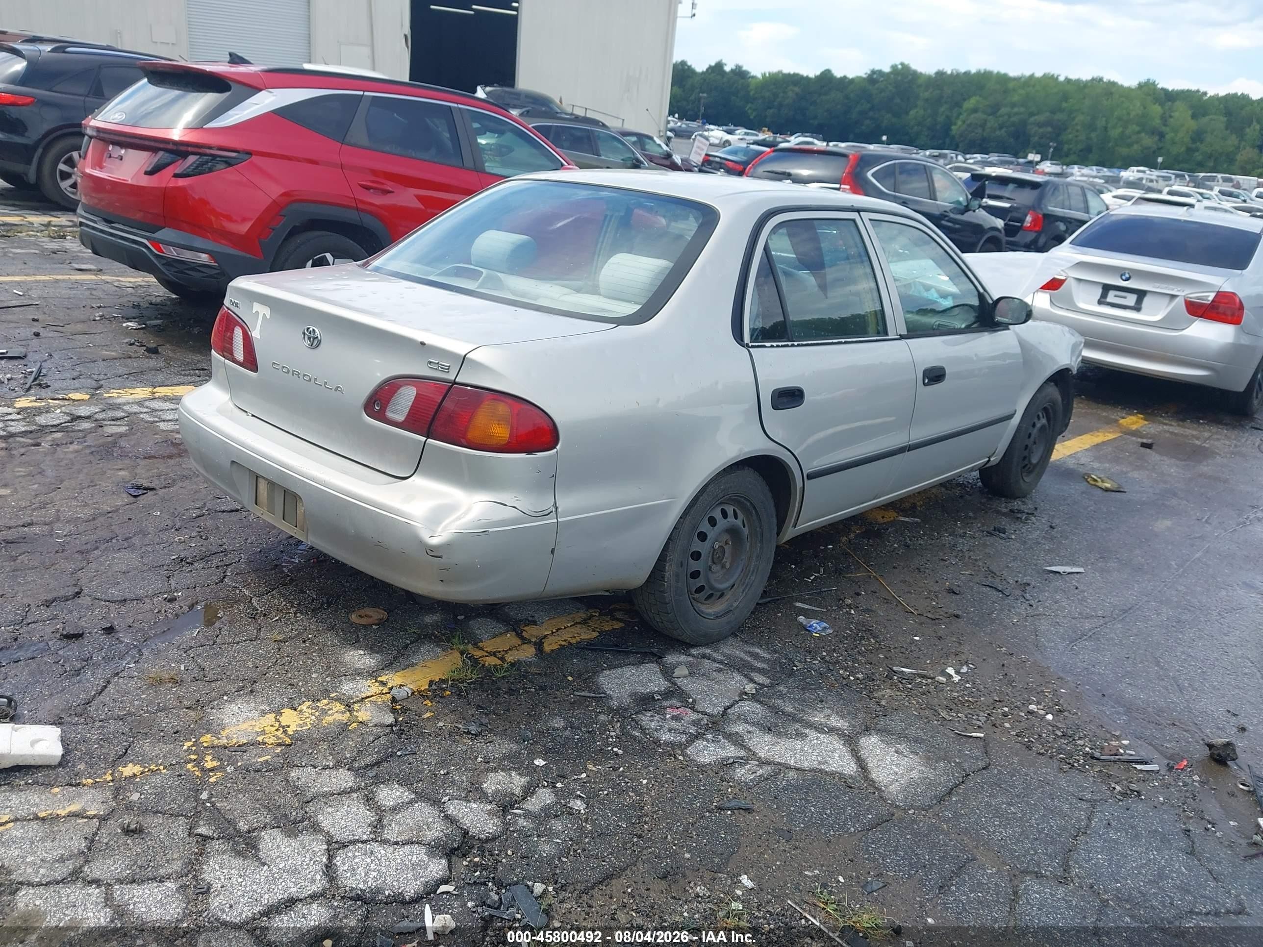 1999 Toyota Corolla Ce Silver vin: 2T1BR12E7XC248291