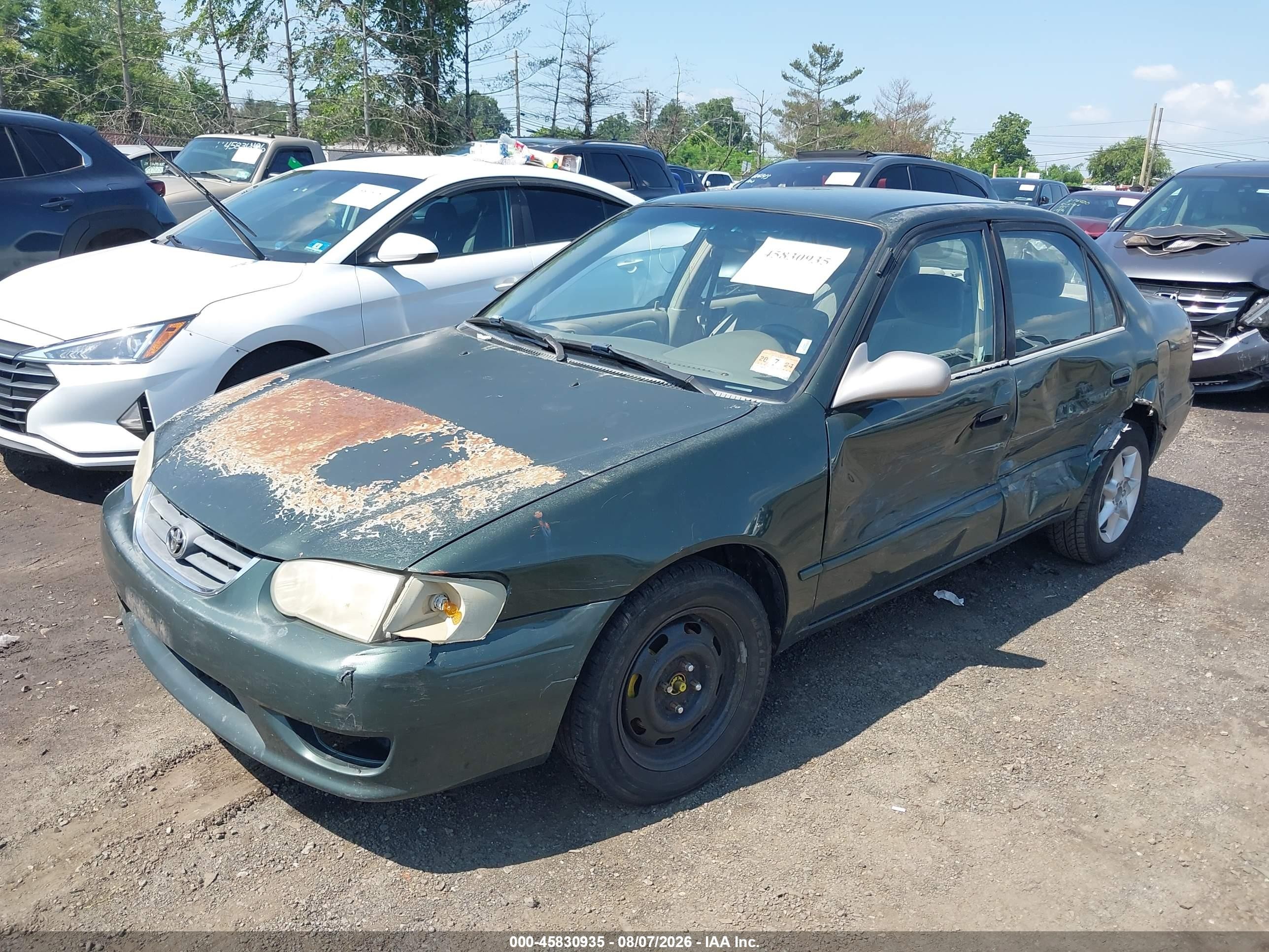 2001 Toyota Corolla Le Green vin: 2T1BR12E81C389099